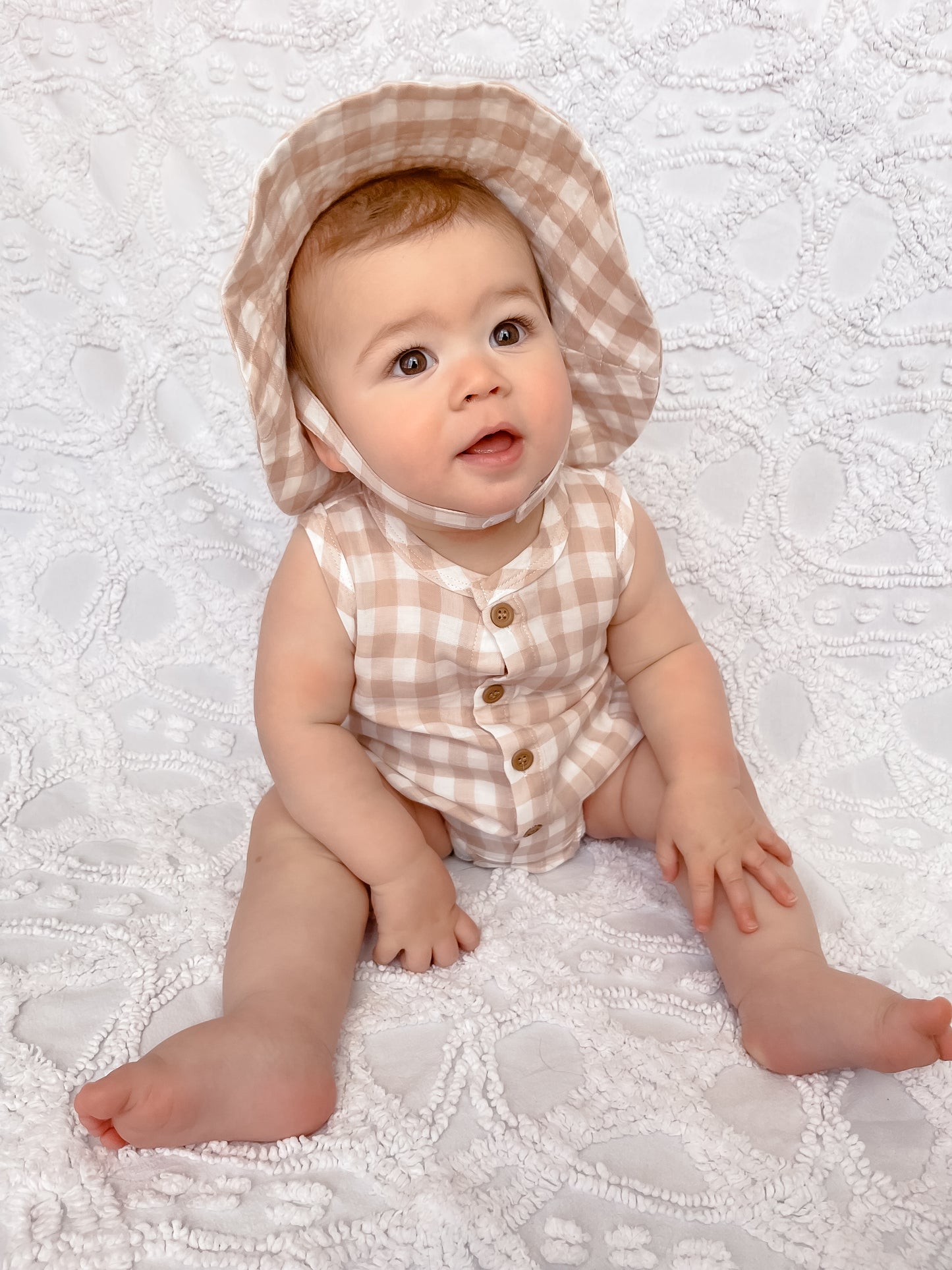 Quinn Check Cotton Romper
