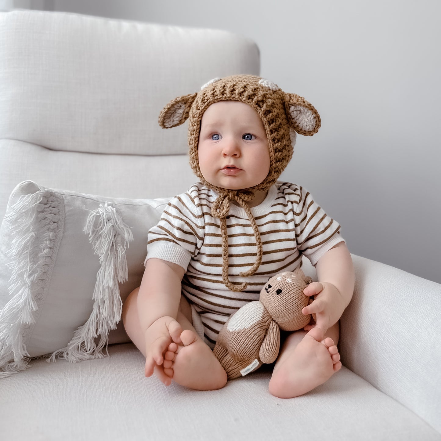 Chocolate Stripe Knit Romper