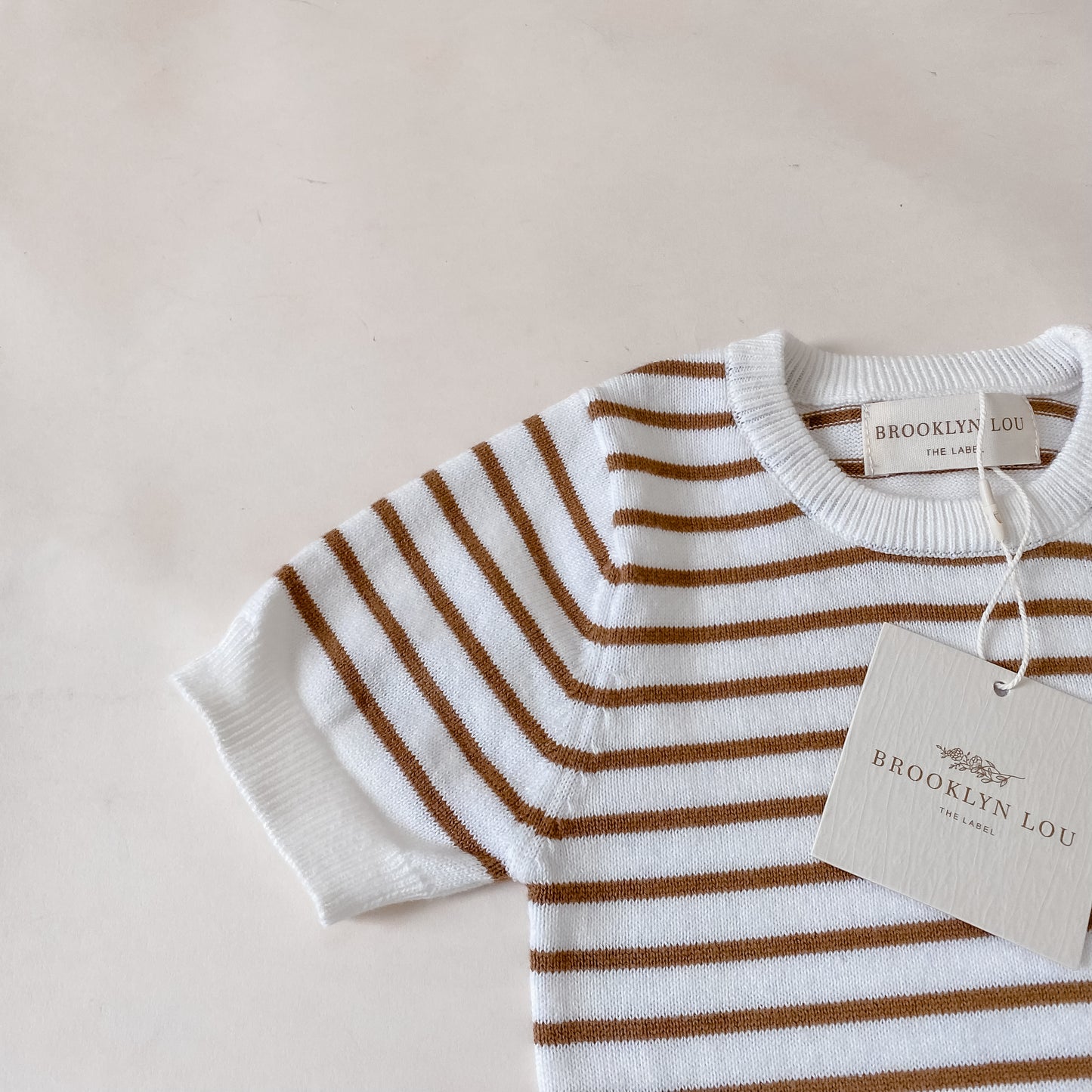 Chocolate Stripe Knit Romper