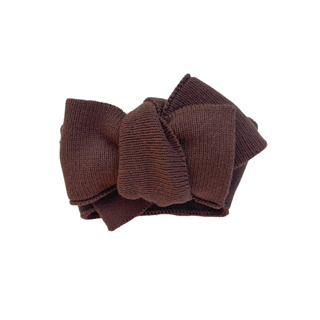 KNITTED OVERSIZED TOPKNOT | Chocolate
