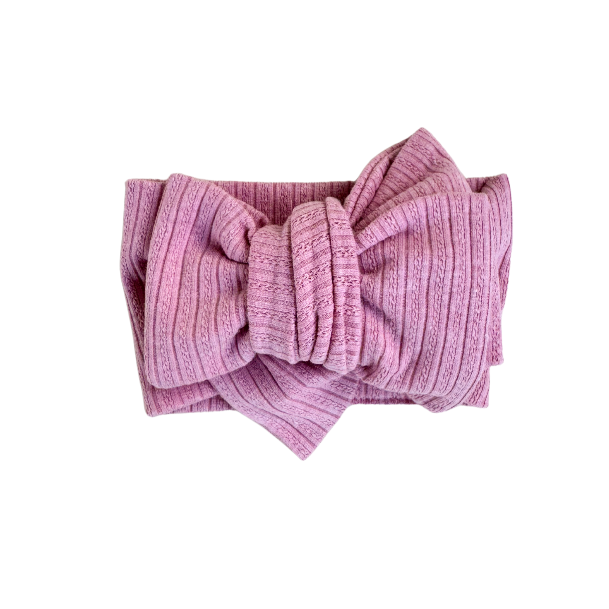 Oversized Topknot - Dusty Pink Rib Pointelle