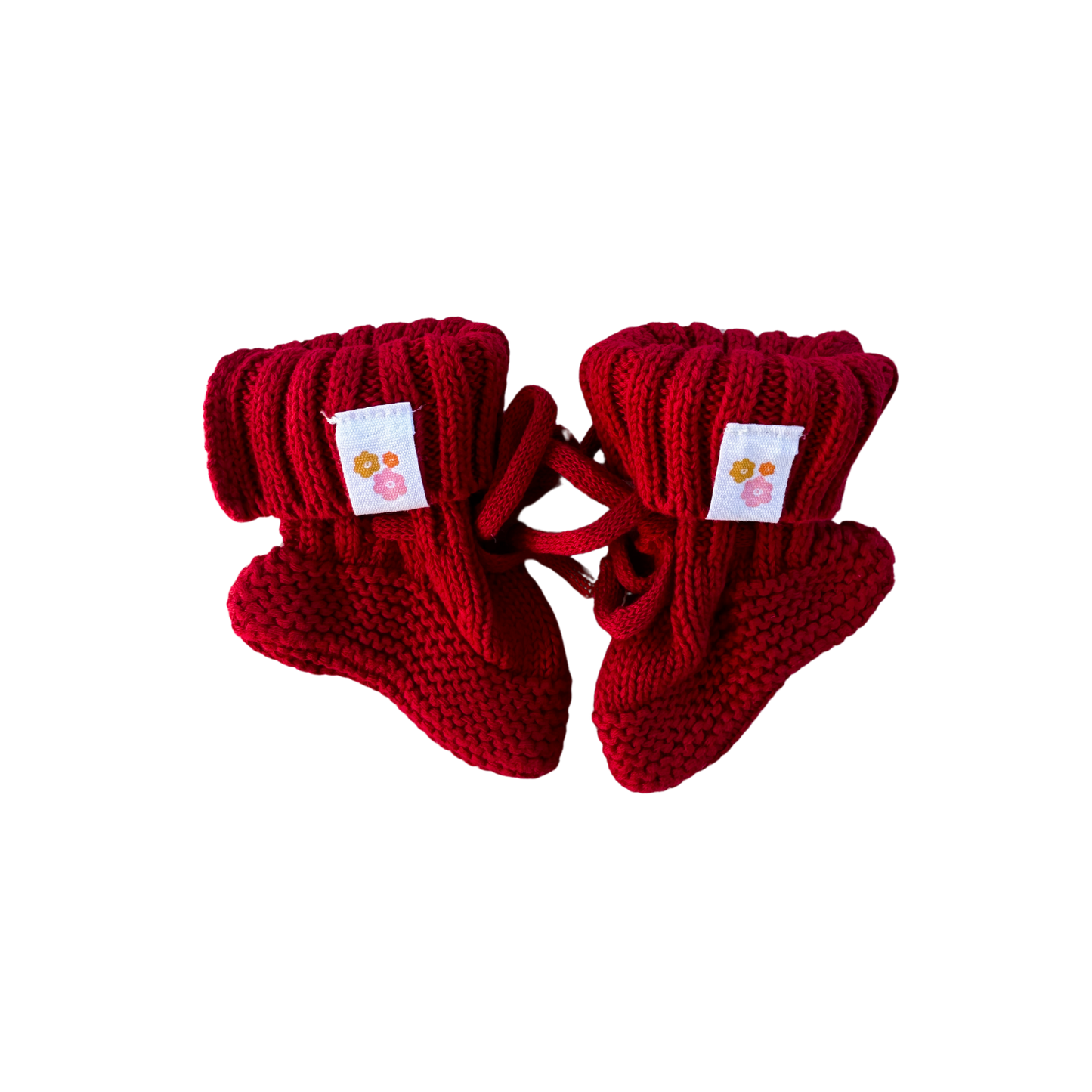 Knitted Booties - Rudolph Red