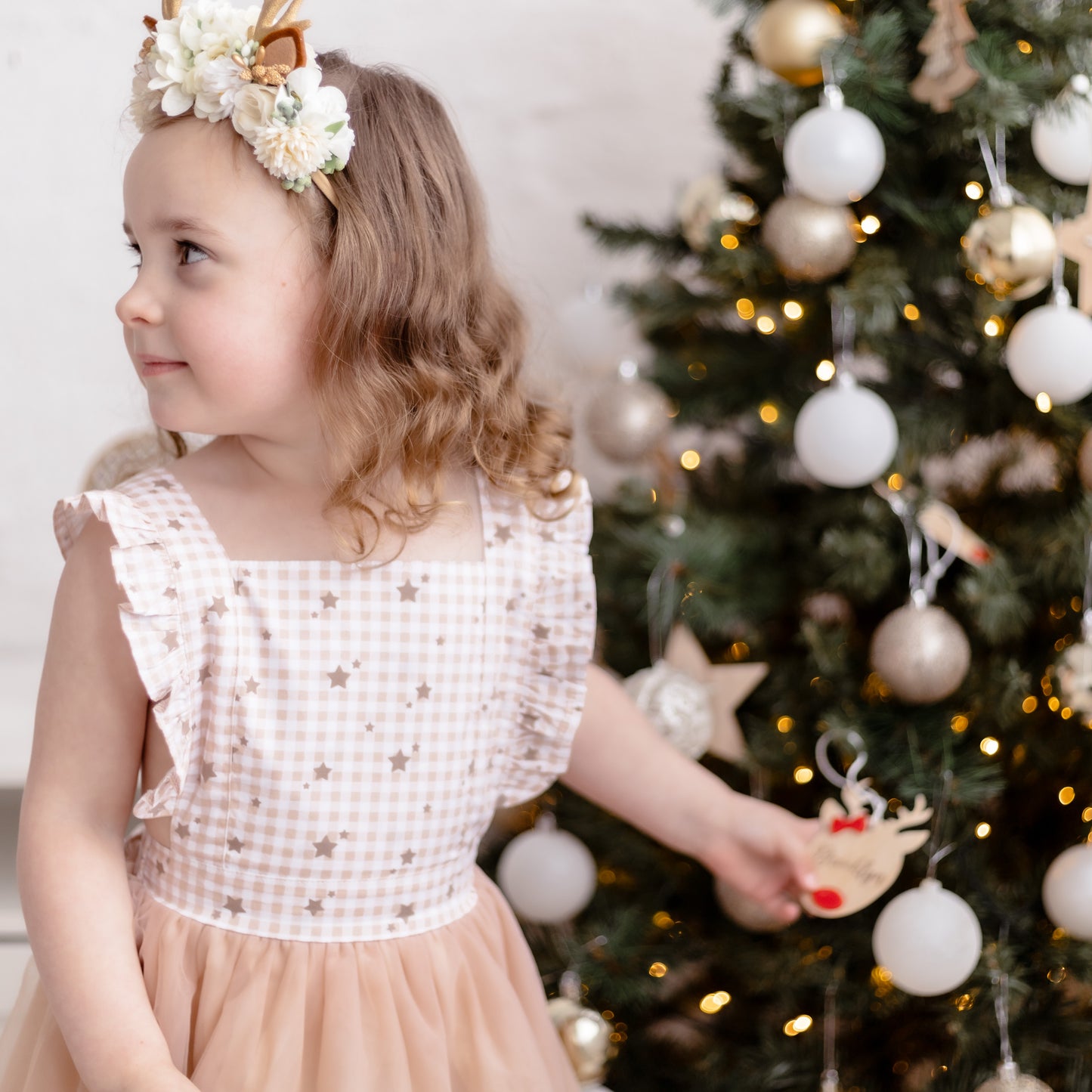 Christmas Star Girls Pinafore Dress