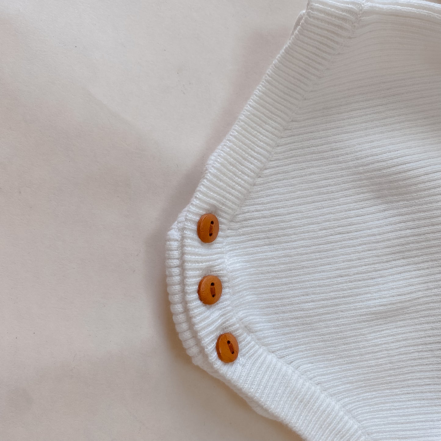 Knit Ribbed Romper - White