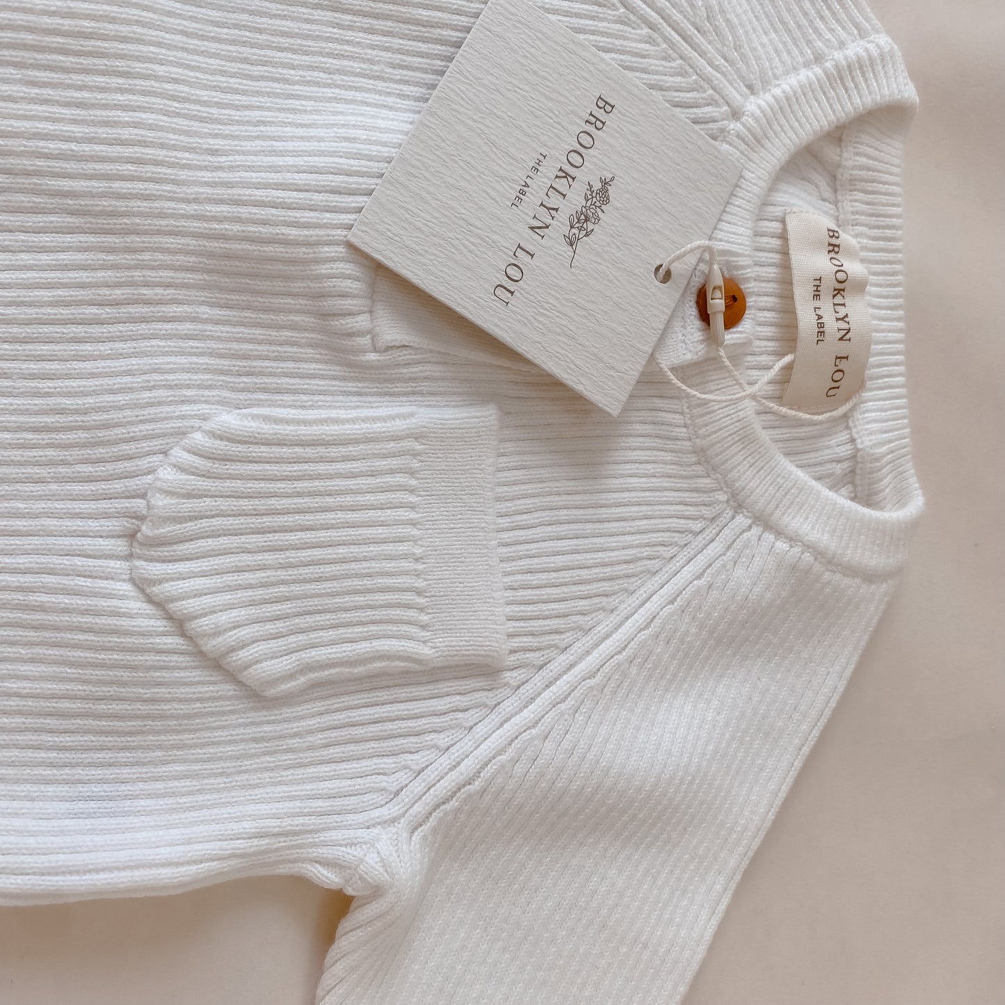 Knit Ribbed Romper - White