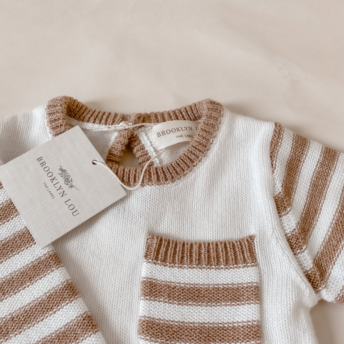 Toffee Stripe Knit Romper