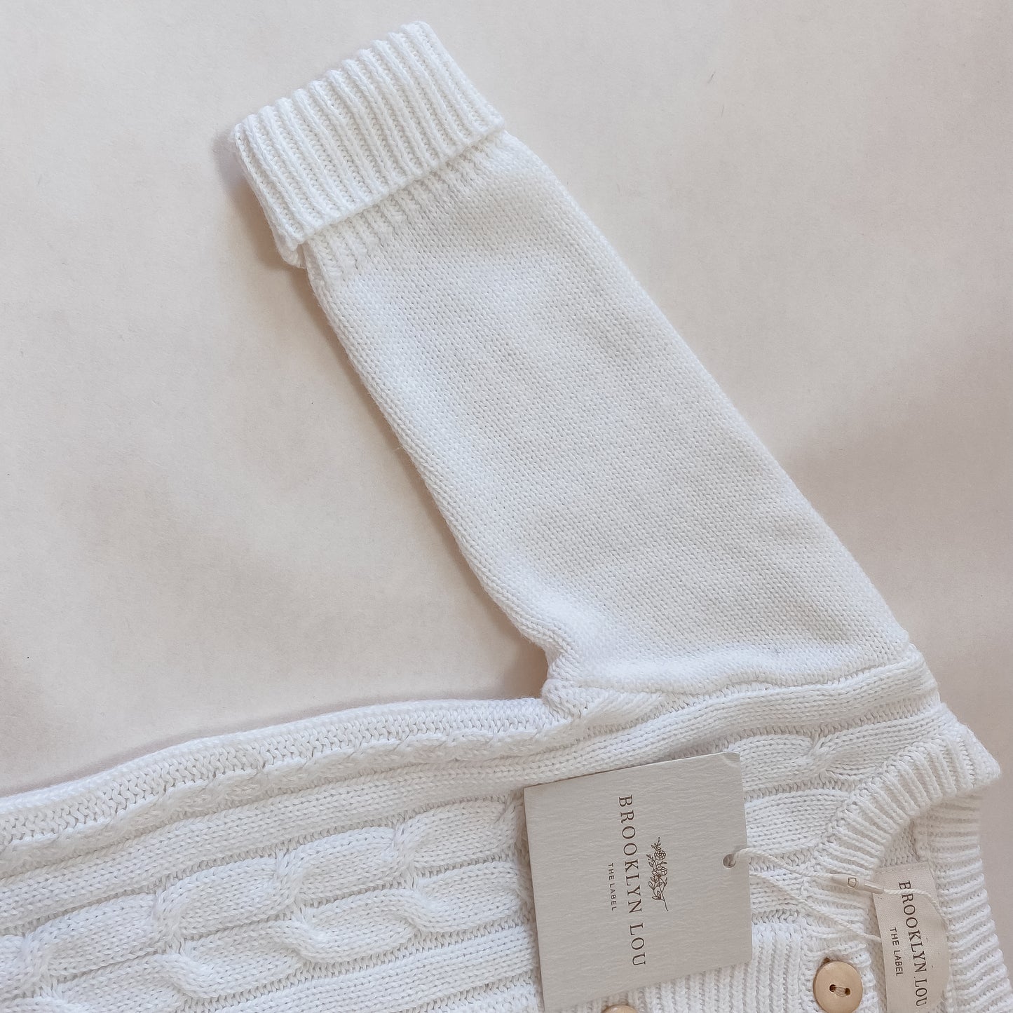 Cable Knit Romper - Milk