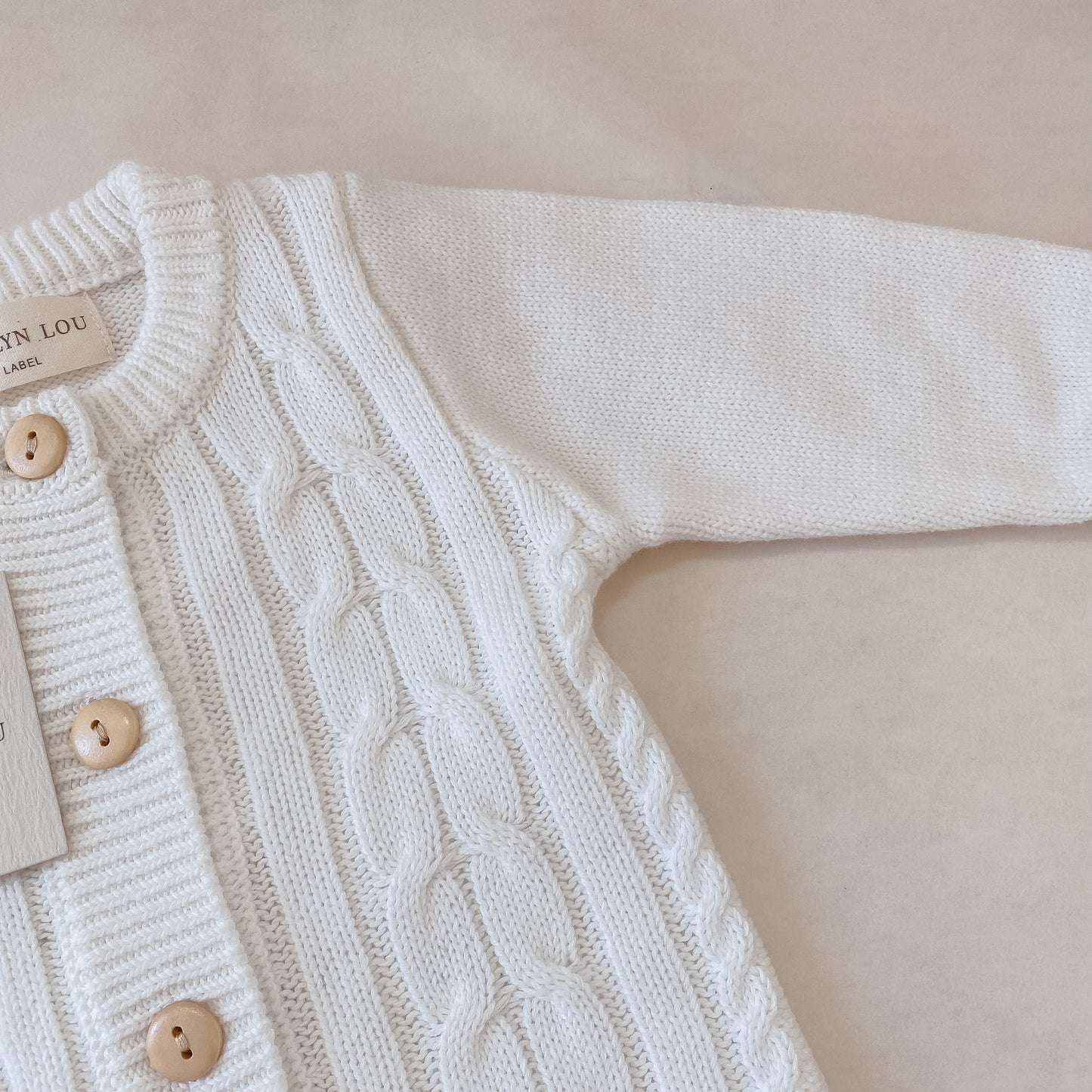 Cable Knit Romper - Milk