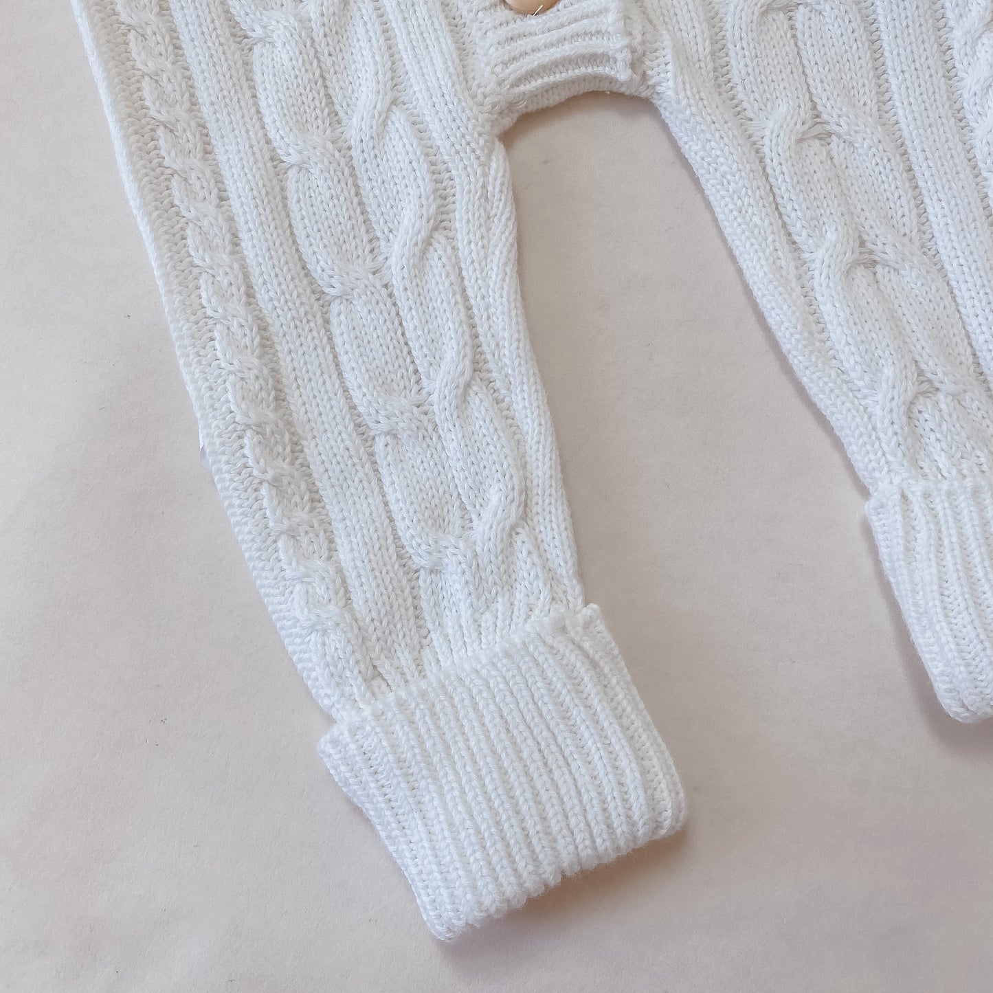 Cable Knit Romper - Milk