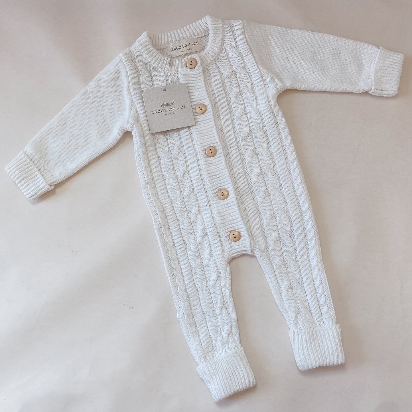 Cable Knit Romper - Milk