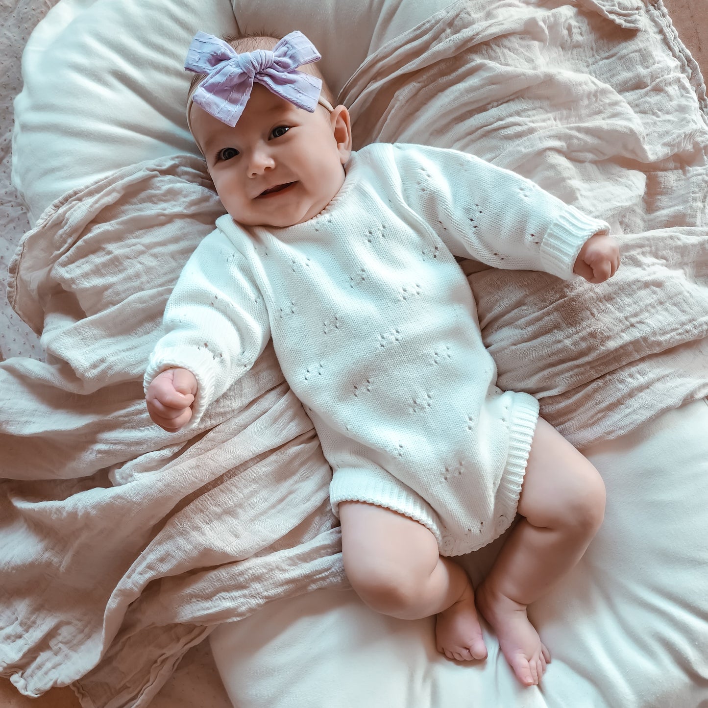 Bella Cable Bow - Lilac