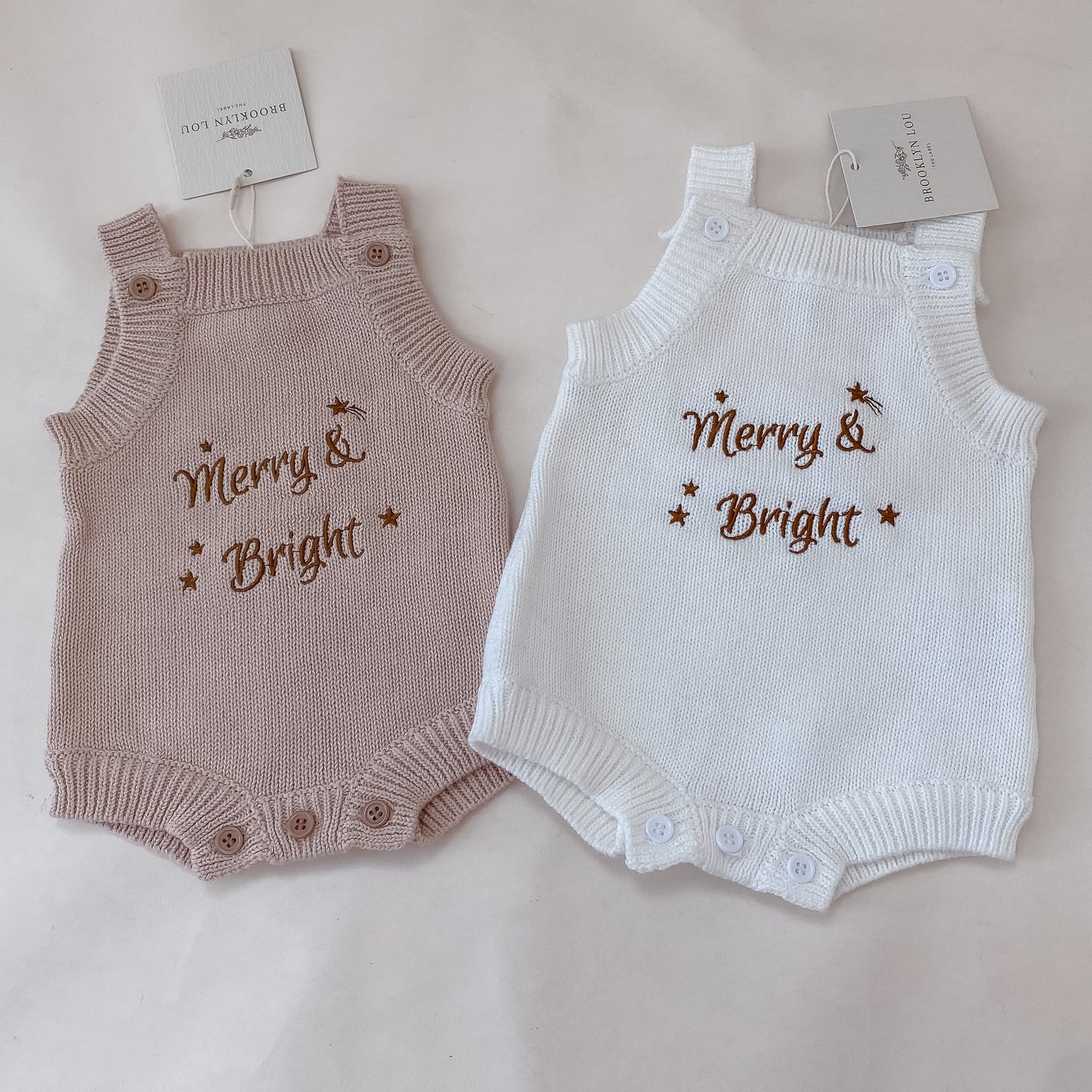 Merry & Bright Knit Romper - Oatmeal