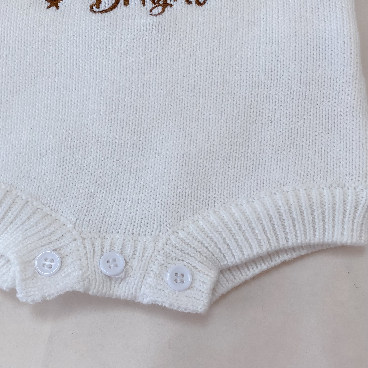 Merry & Bright Knit Romper - Marshmallow - Singlet Sleeve