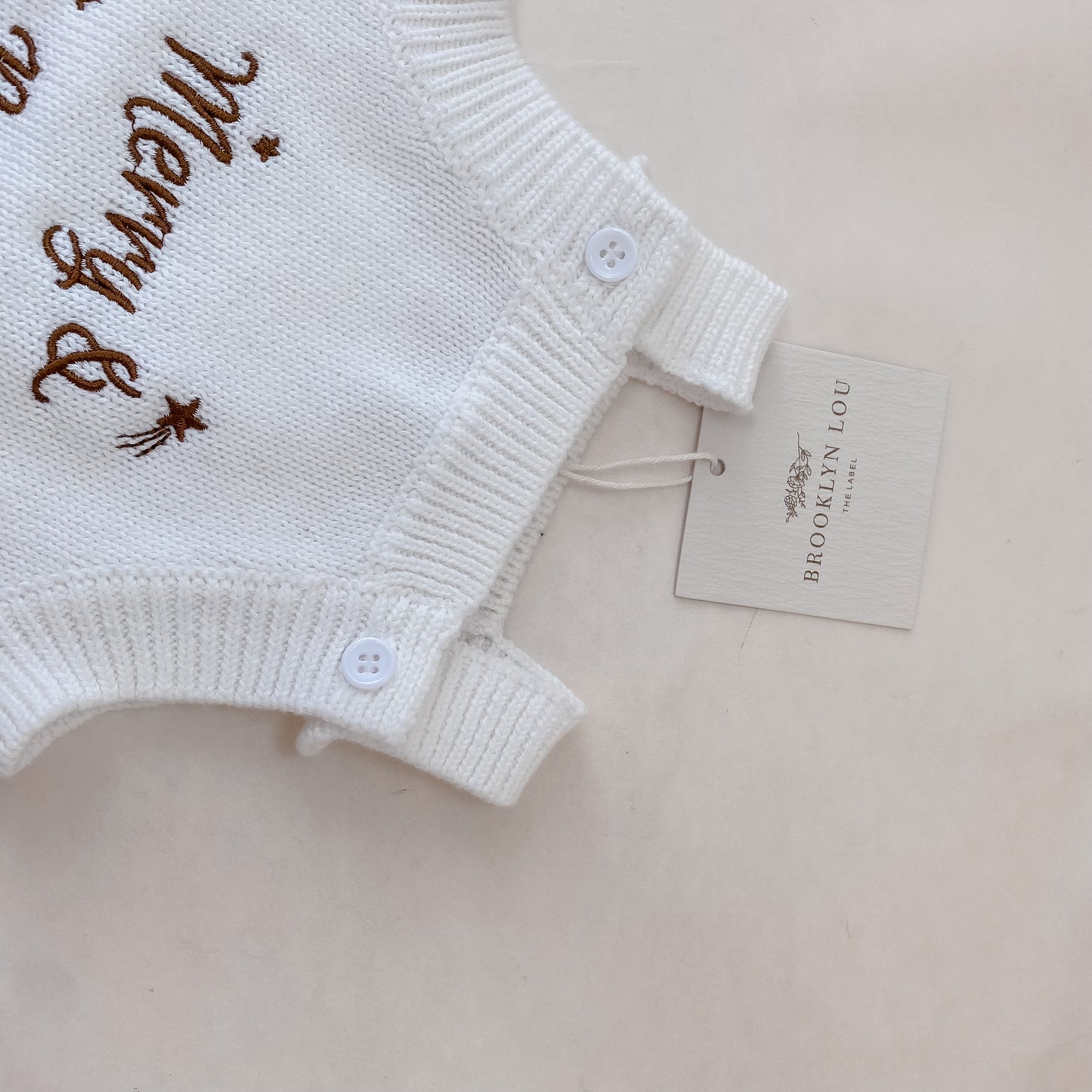 Merry & Bright Knit Romper - Marshmallow - Singlet Sleeve