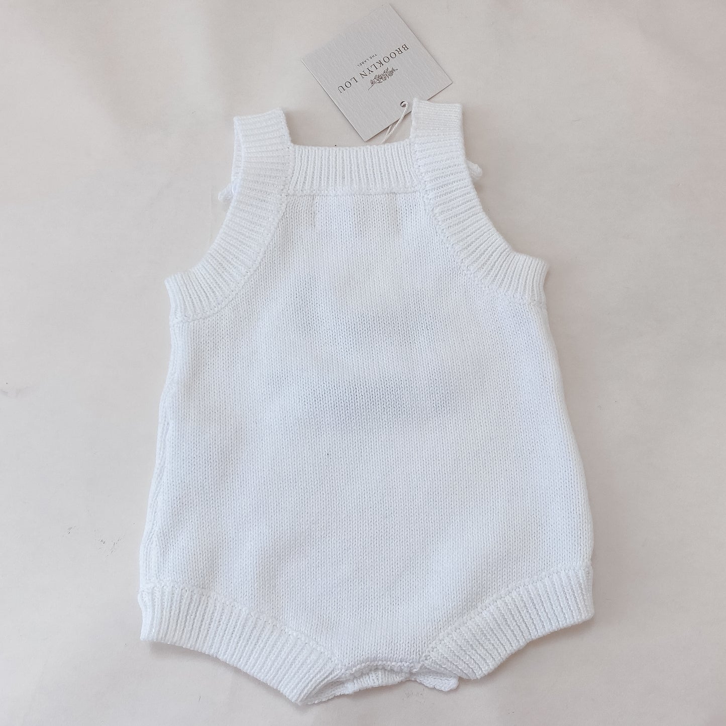 Merry & Bright Knit Romper - Marshmallow - Singlet Sleeve