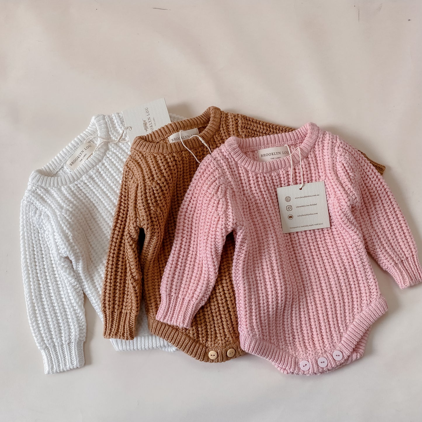 Chunky Knit Romper - Caramel