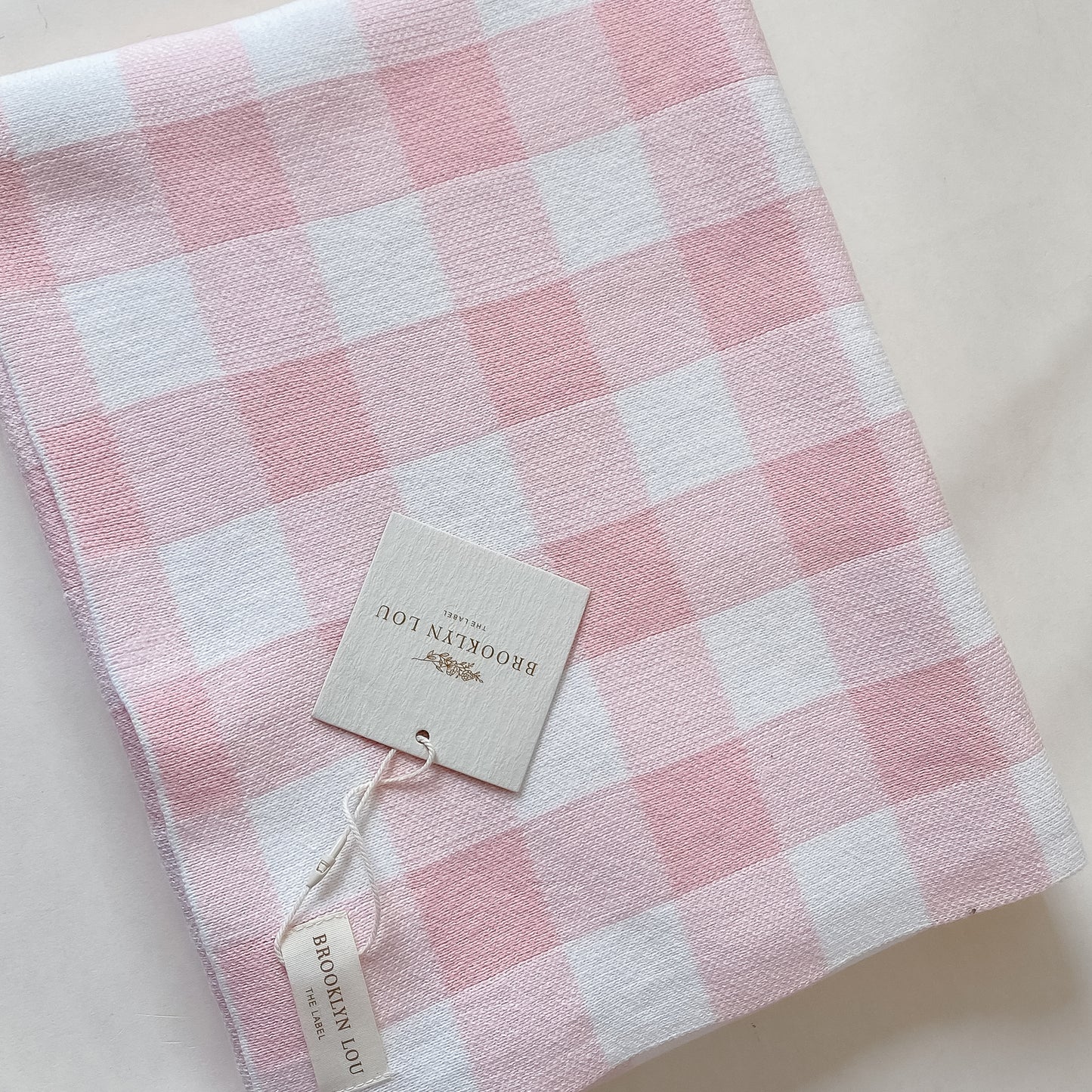 Gingham Knit Blanket - Strawberry
