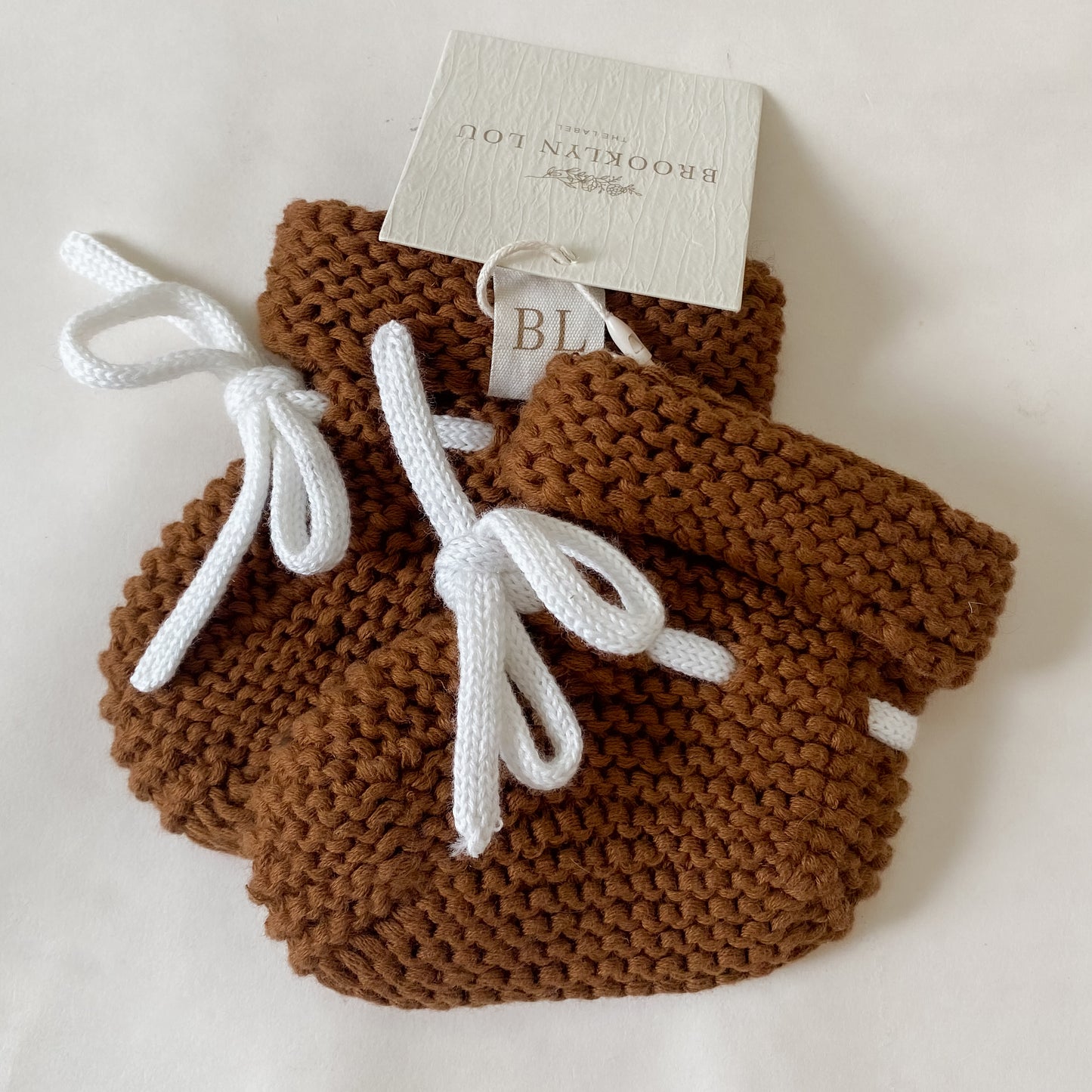 Knit Booties - Choc & Marshmallow