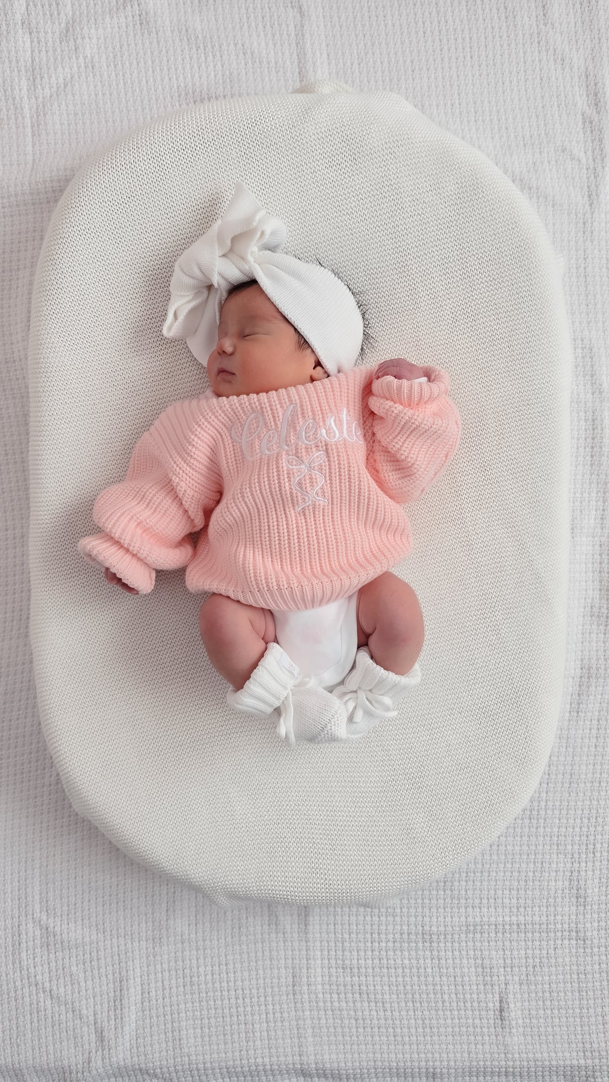 'Hello World' Chunky Knit Jumper - Baby Pink