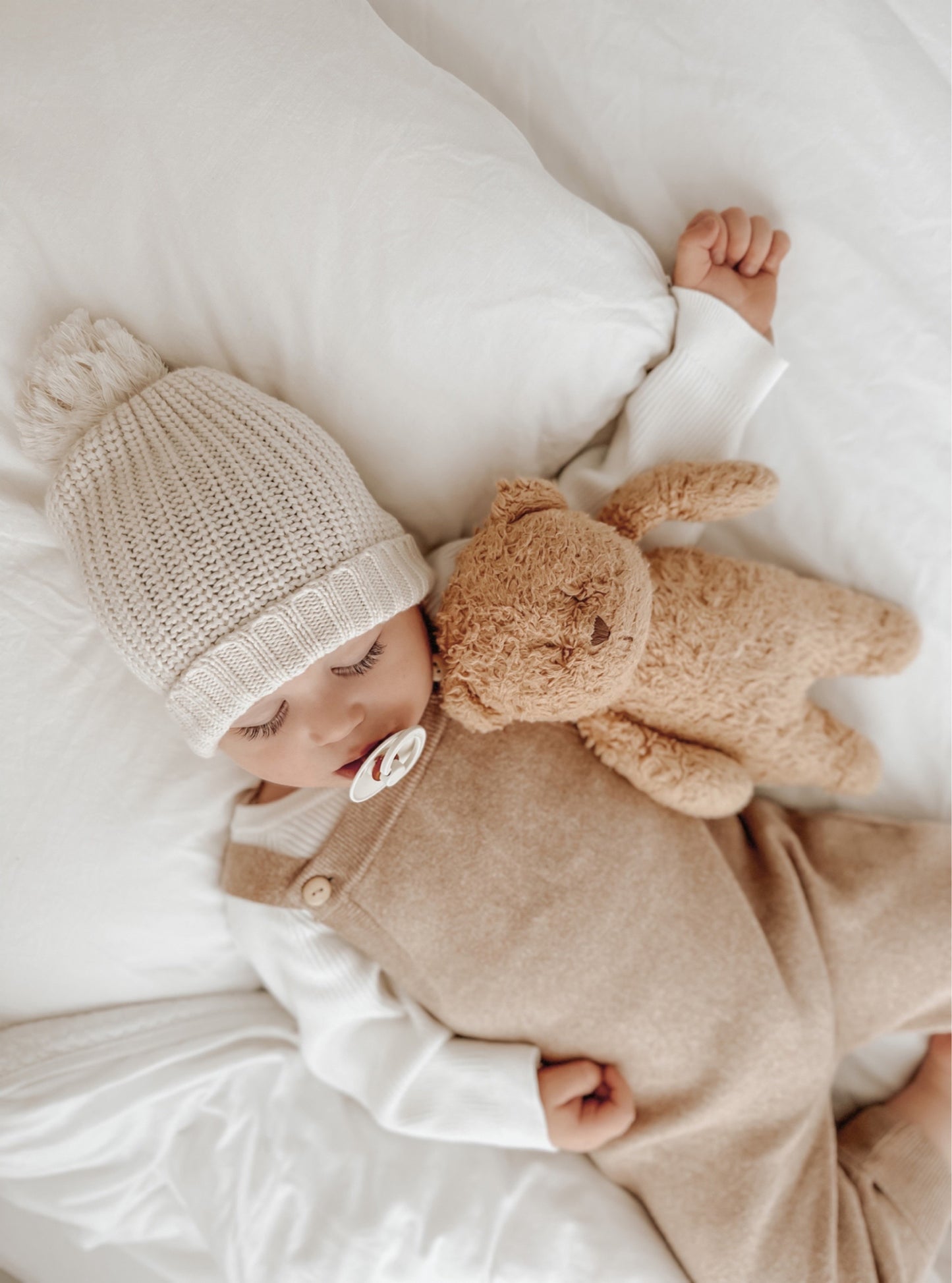 Toffee Marle Knit Overalls