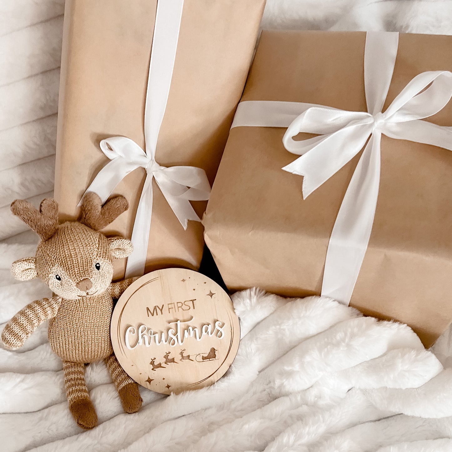 Wooden "My First Christmas" Plaque