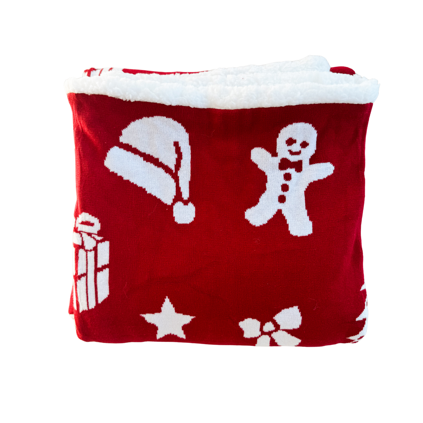 Knit Sherpa Blanket - Heirloom Christmas Rudolph