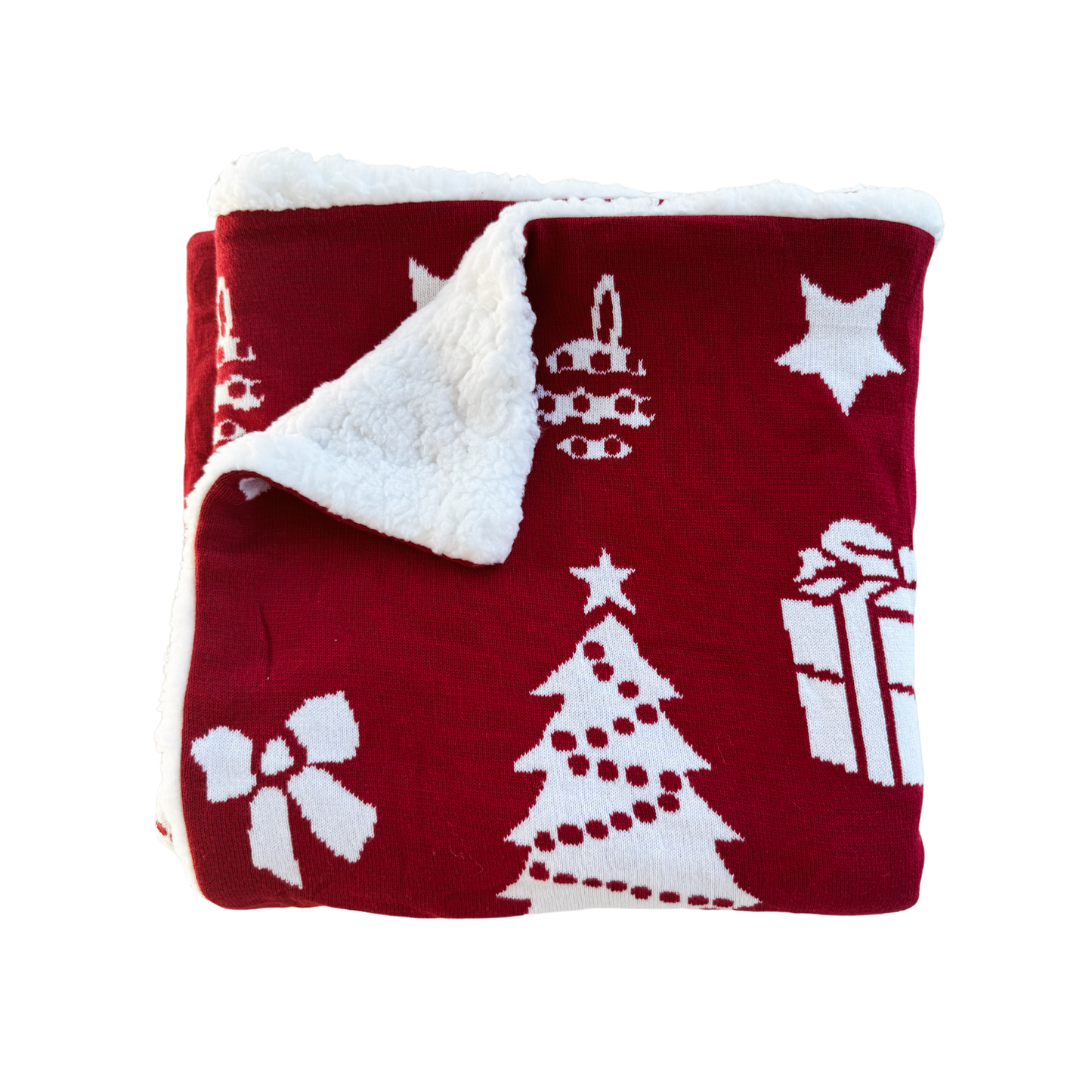 Knit Sherpa Blanket - Heirloom Christmas Rudolph