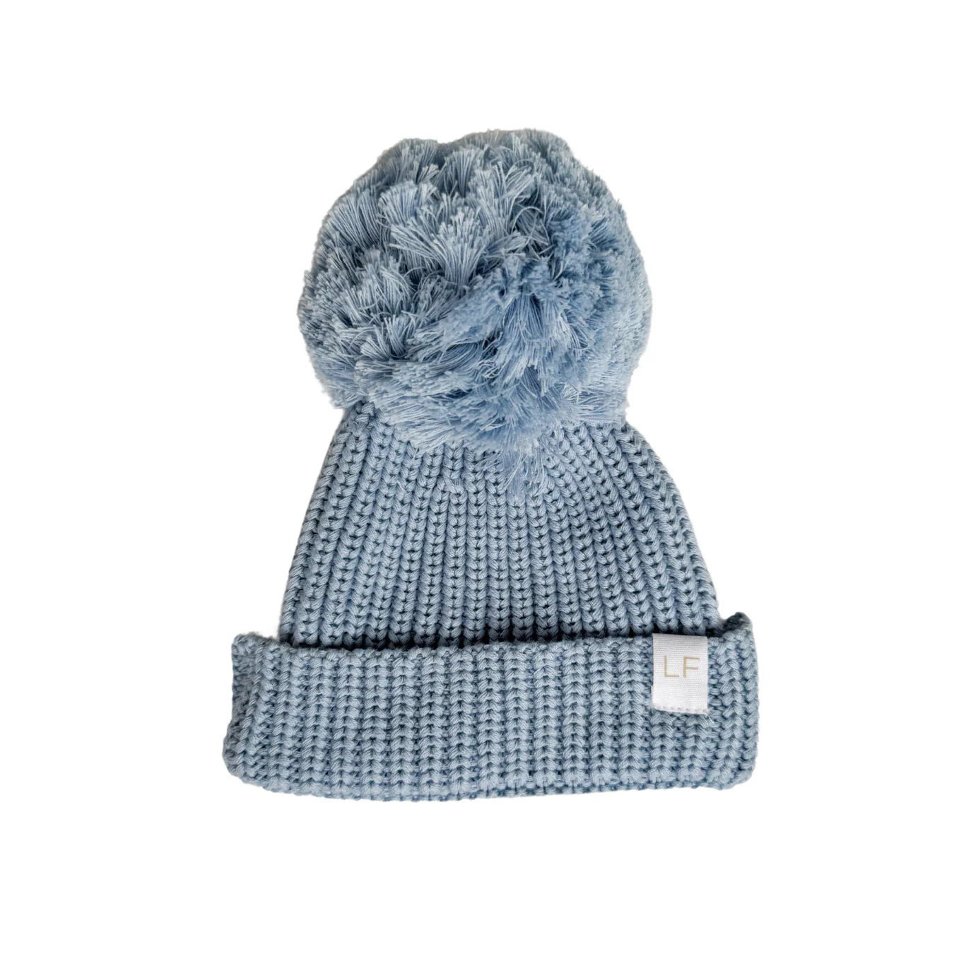 Knitted Pom Beanie - Blue