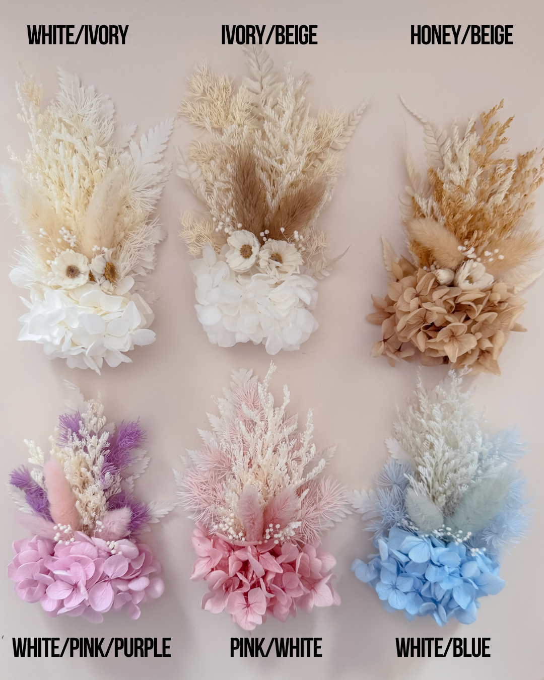 Wooden Rattan Look Name Sign w/ dried flowers (arch)