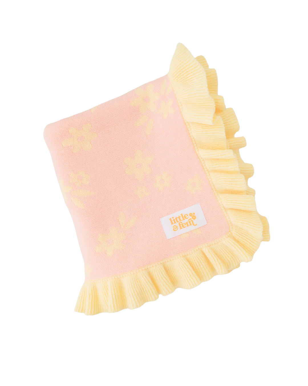 FRILL KNIT BLANKET | Daisy Floral Lemon