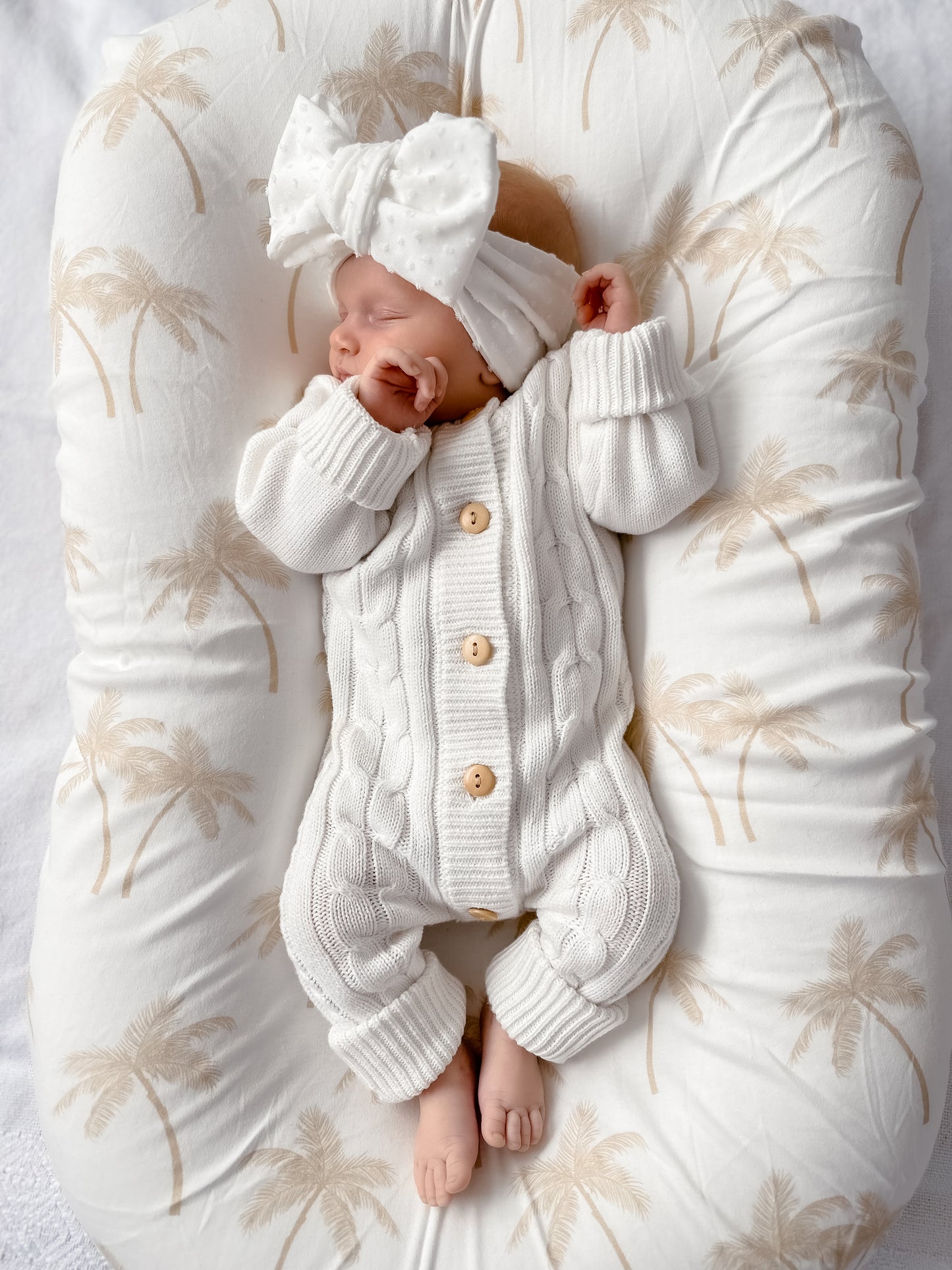 Cable Knit Romper - Milk