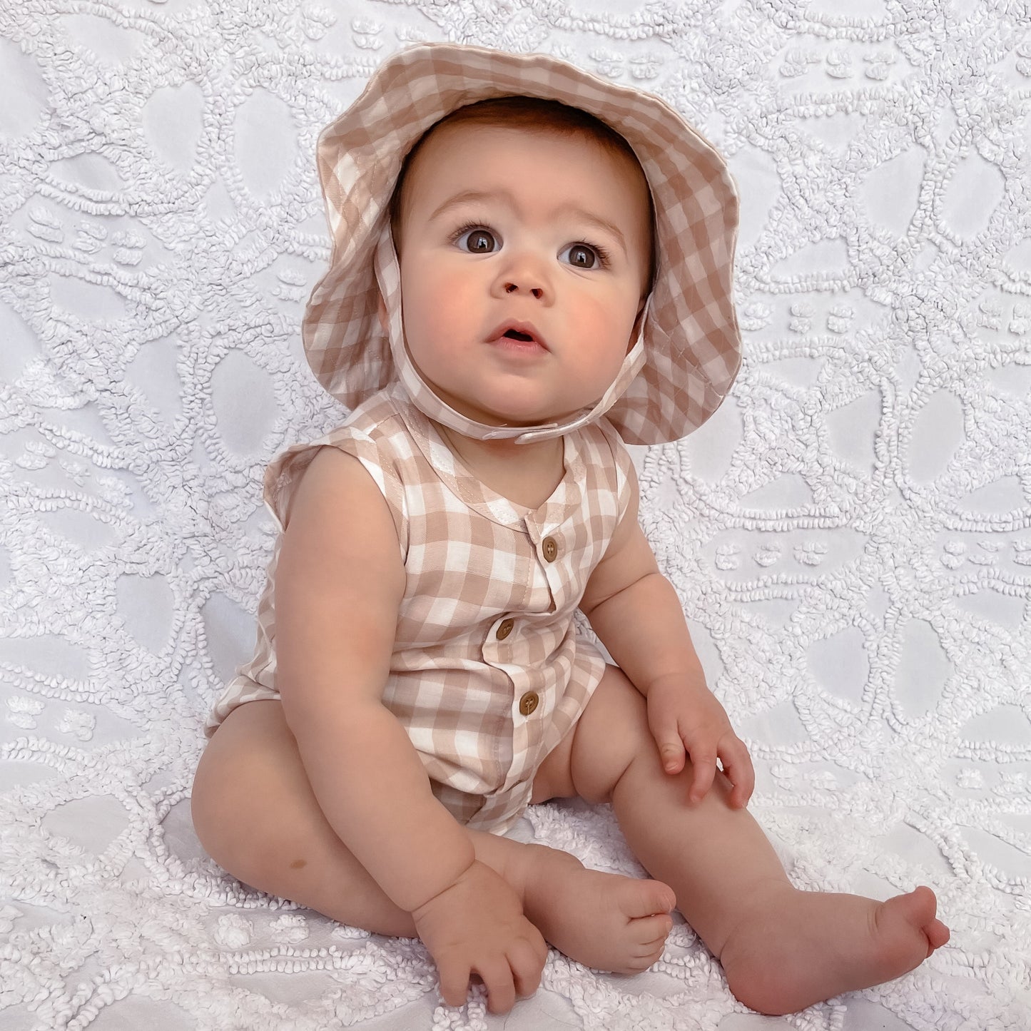 Quinn Check Cotton Romper