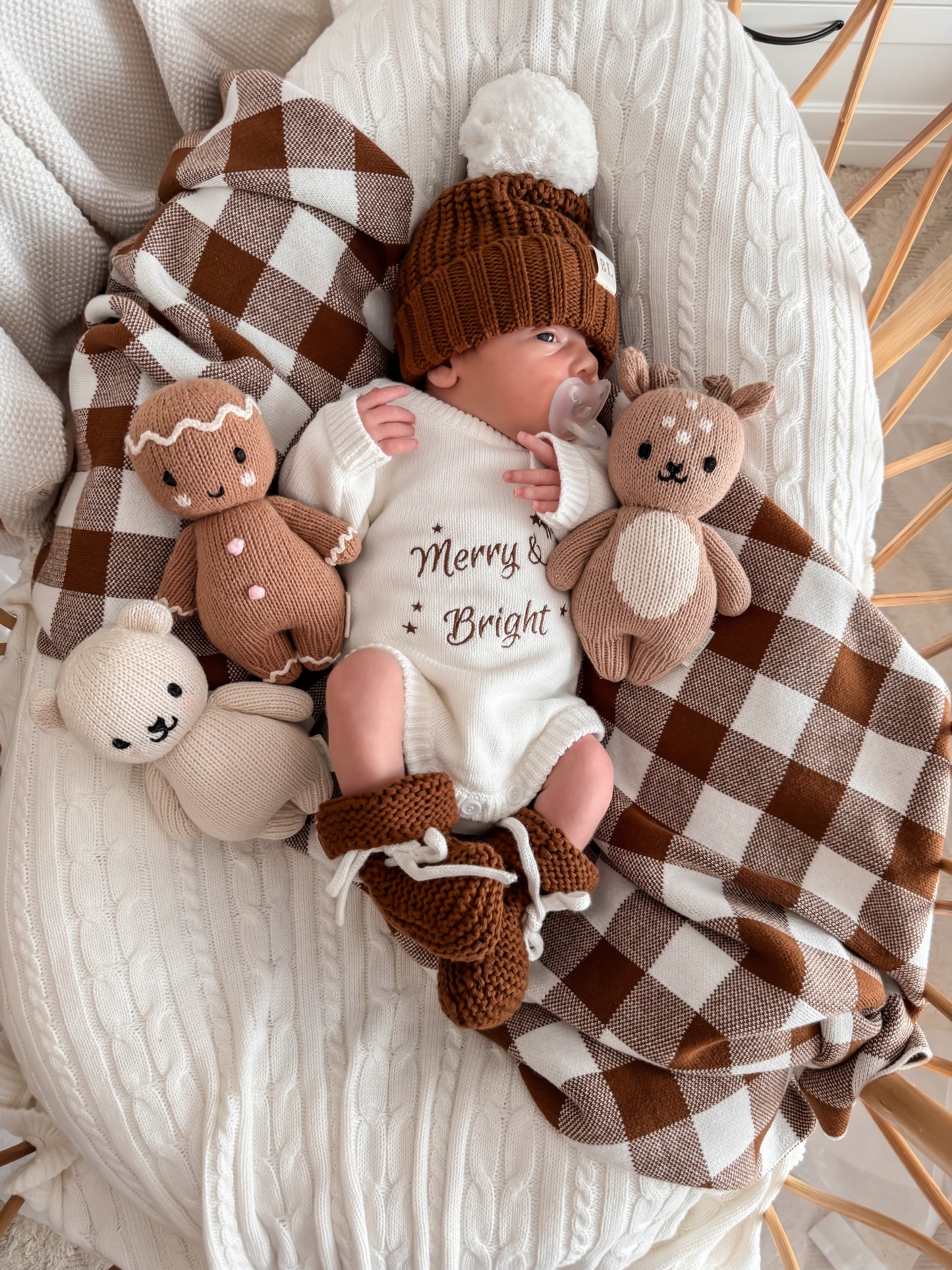 Merry & Bright Knit Romper - Marshmallow - Long Sleeve