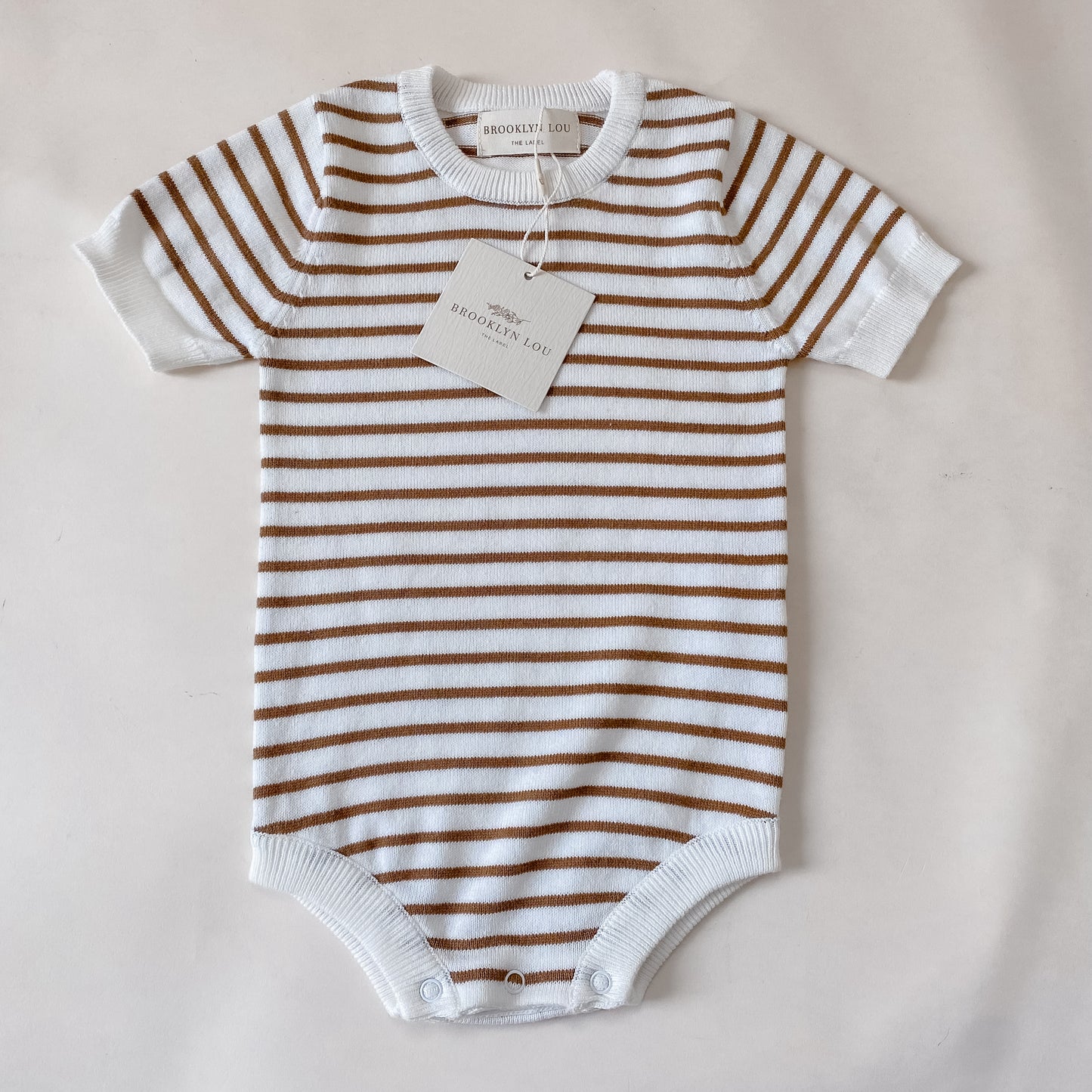Chocolate Stripe Knit Romper