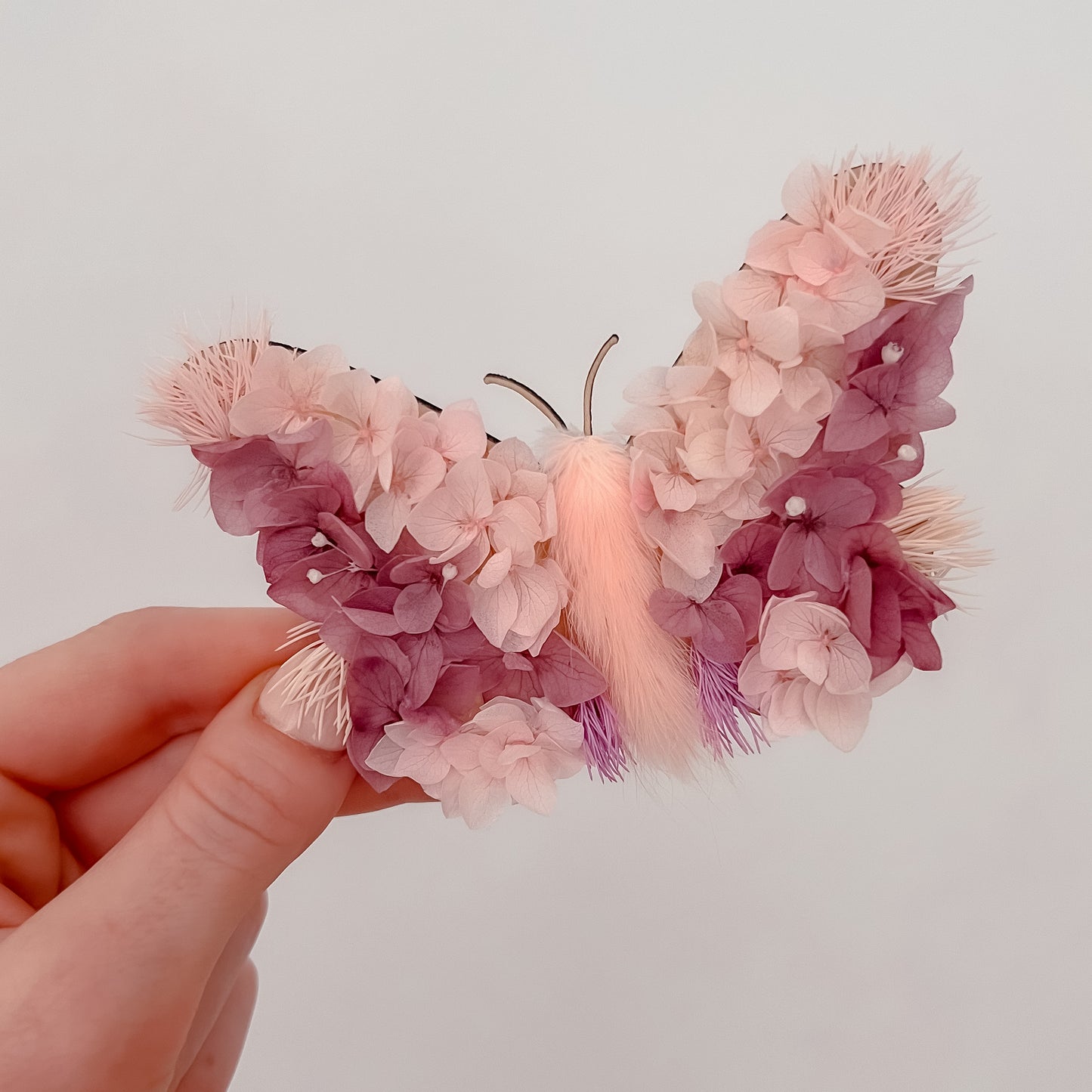 Wooden Butterfly w/ dried flowers