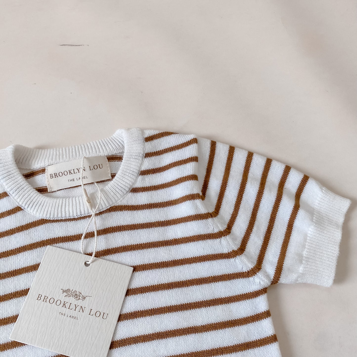 Chocolate Stripe Knit Romper