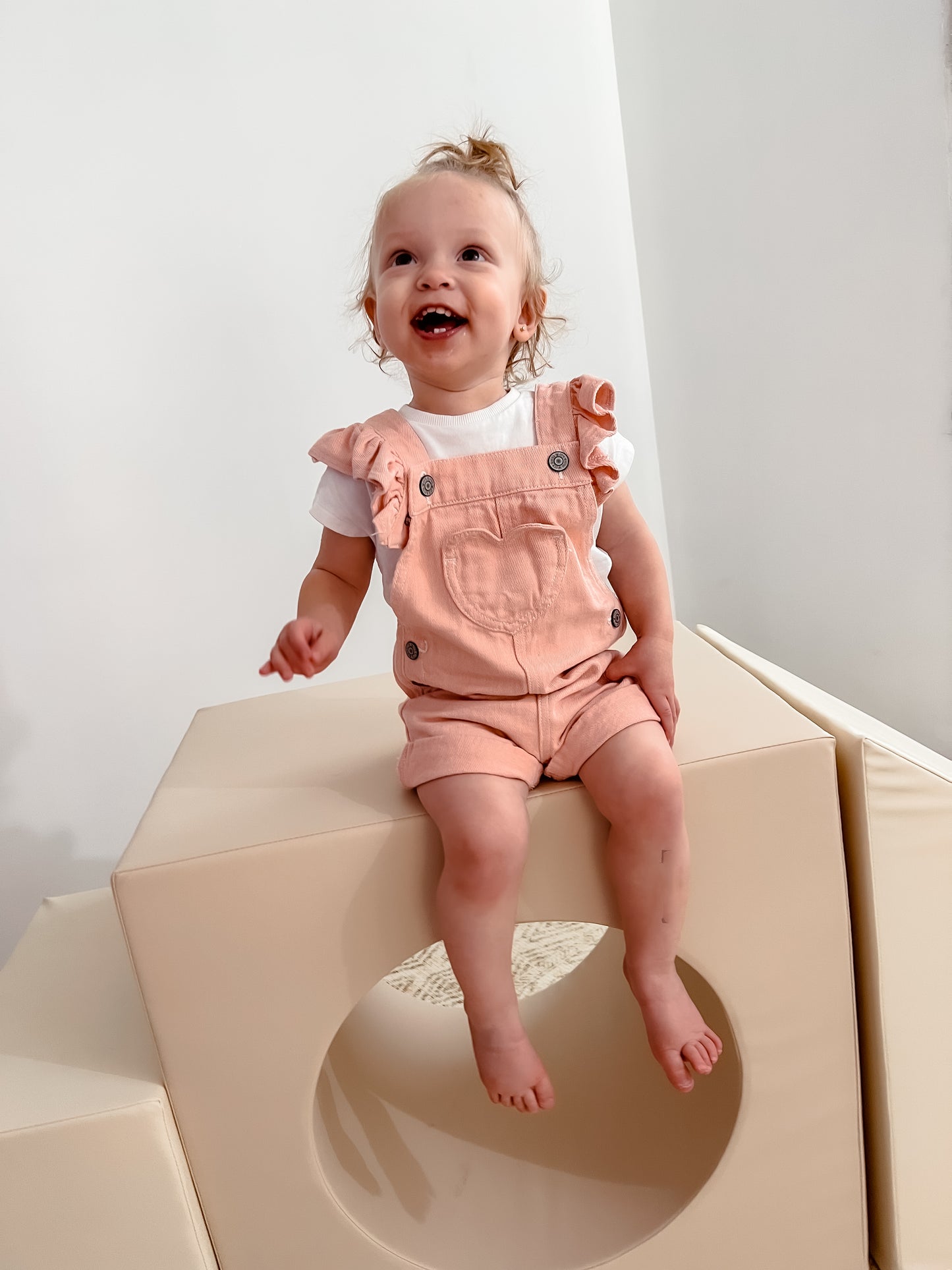 Rose Pink Denim Overall