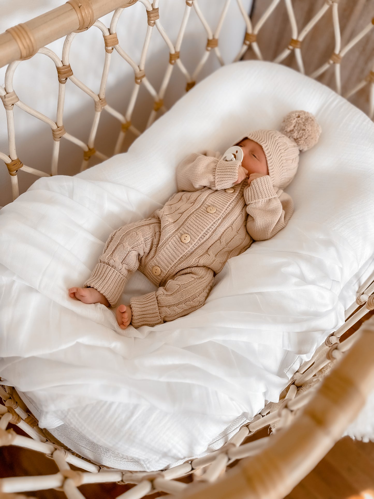 Cable Knit Romper - Oatmeal