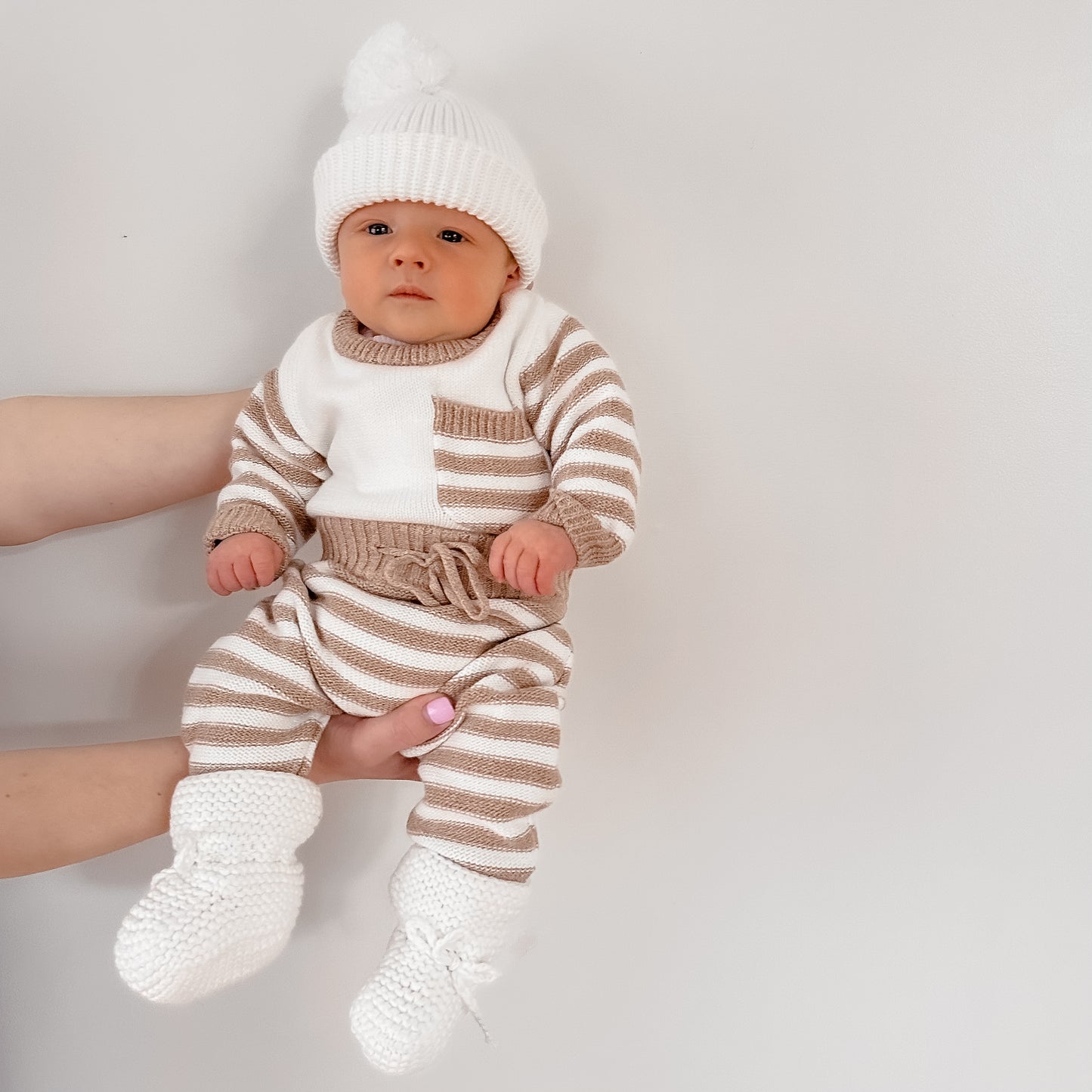 Toffee Stripe Knit Romper