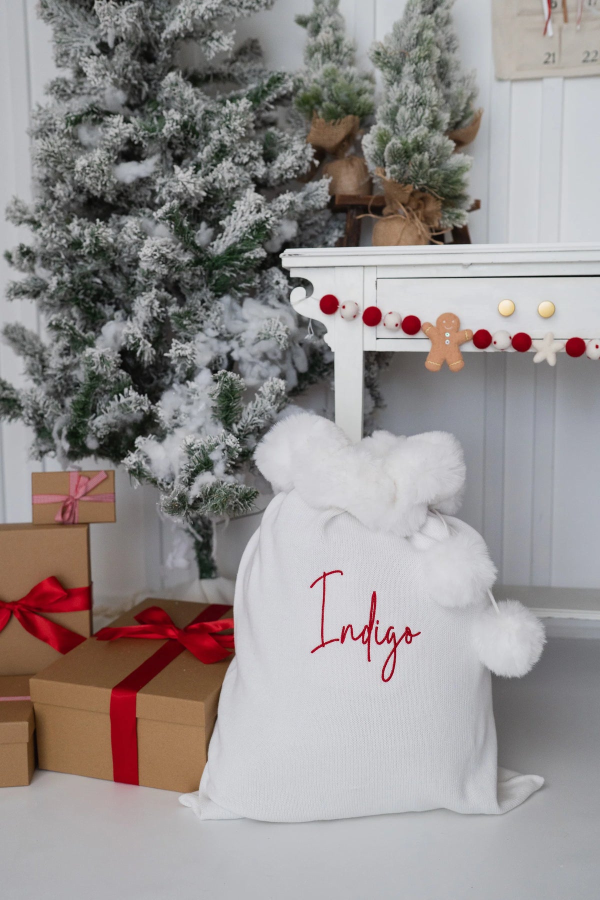 KNIT SANTA SACK | Snow