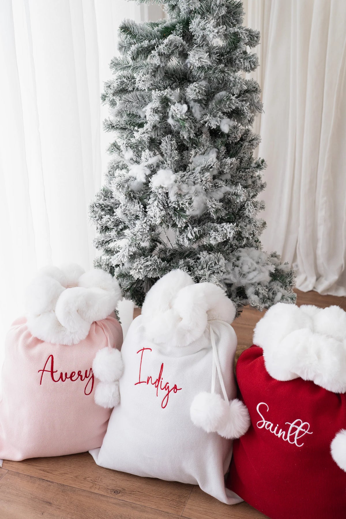 KNIT SANTA SACK | Baby Pink