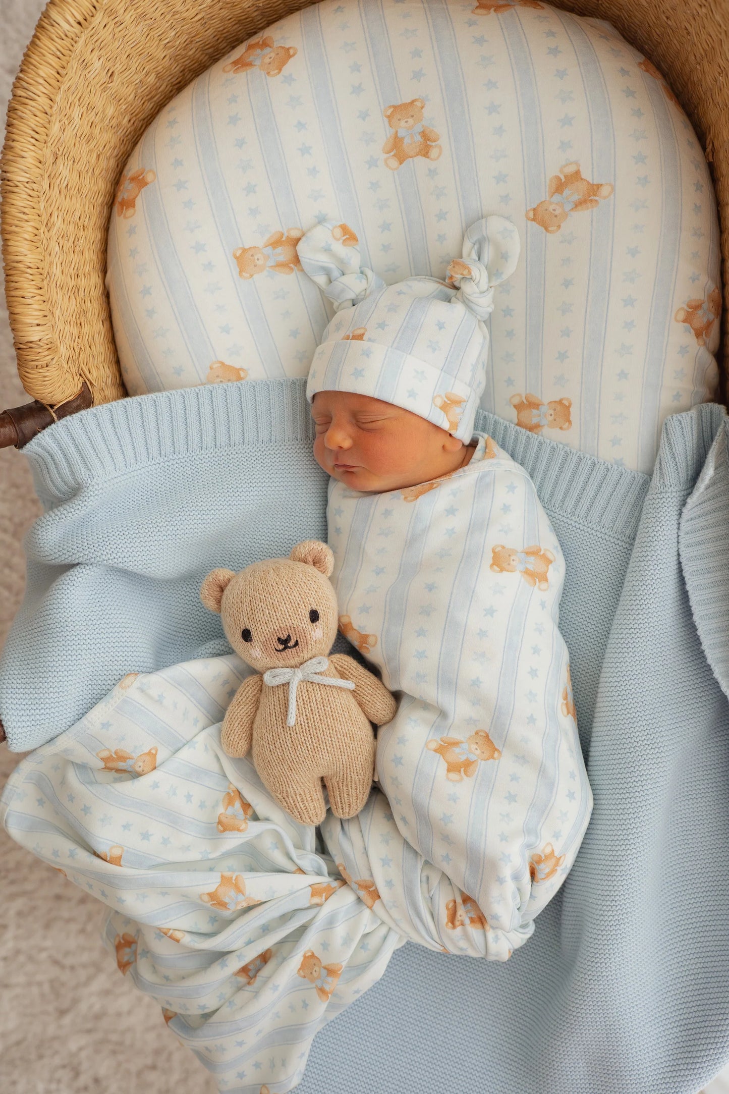 SWADDLE SET | BLUE TEDDIES