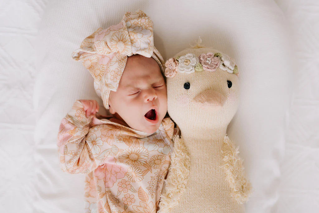 Oversized Topknot - Pastel Bloom JERSEY