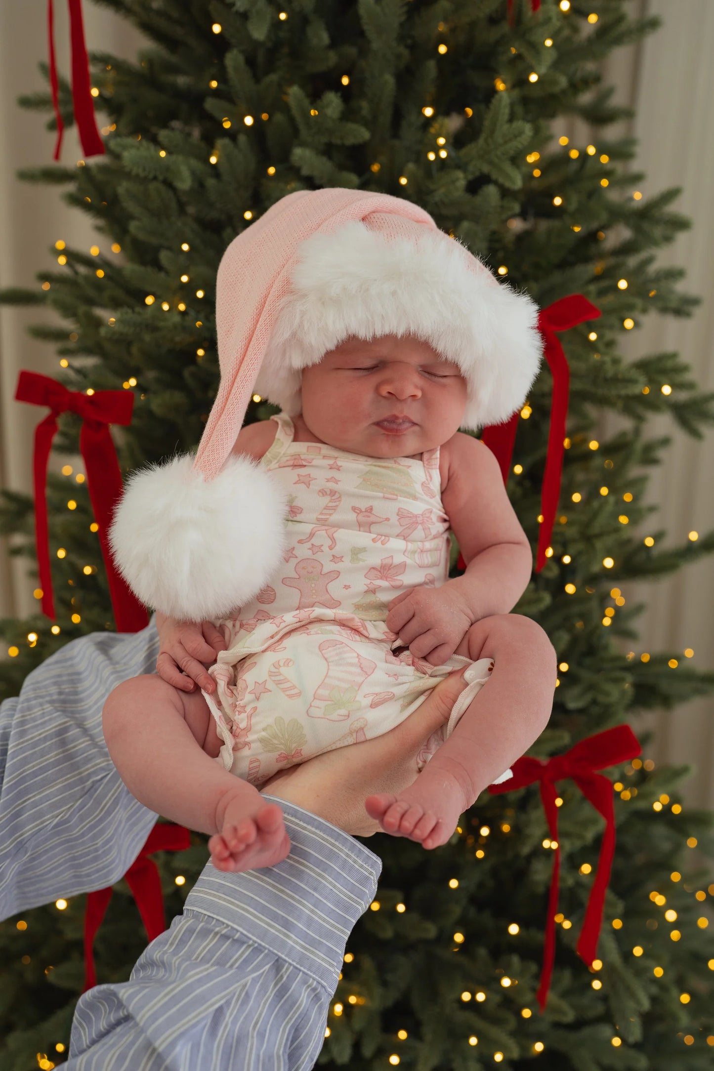 Knit Santa Hat - Baby Pink