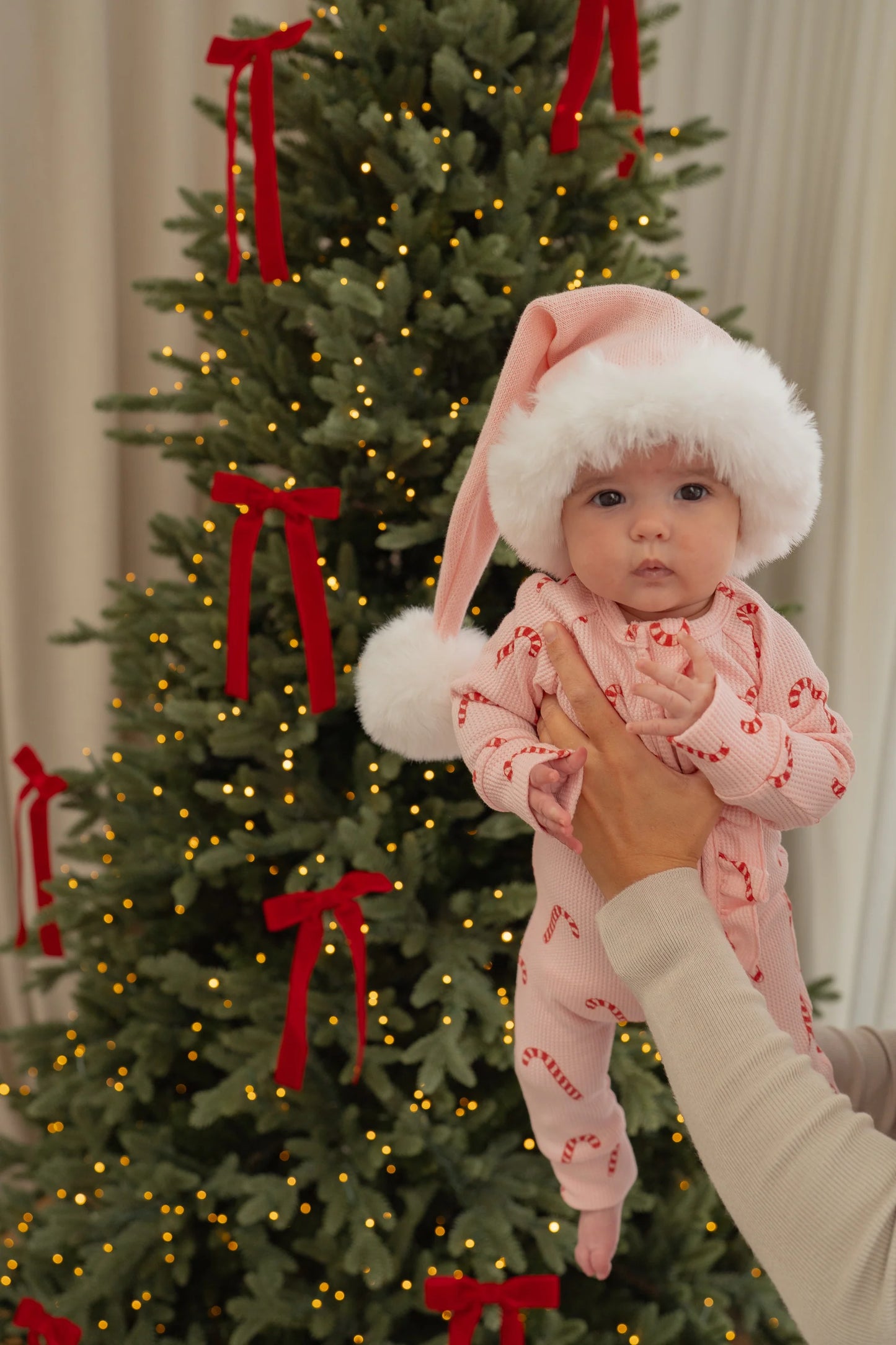 Knit Santa Hat - Baby Pink