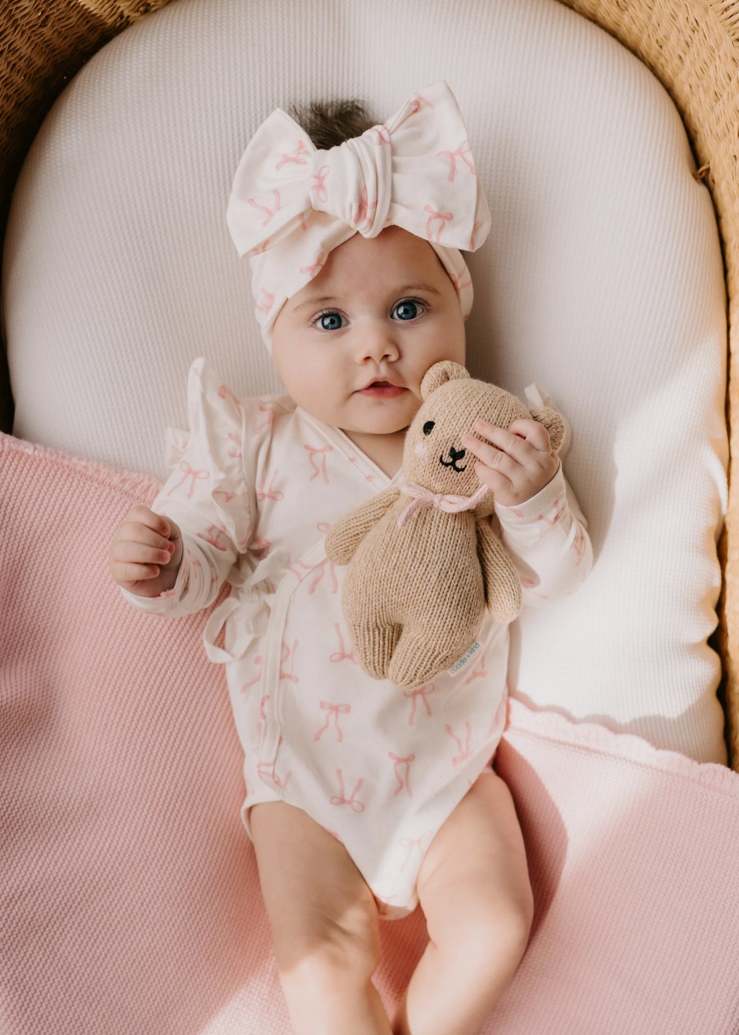 Kimono Onesie - Pink Bows