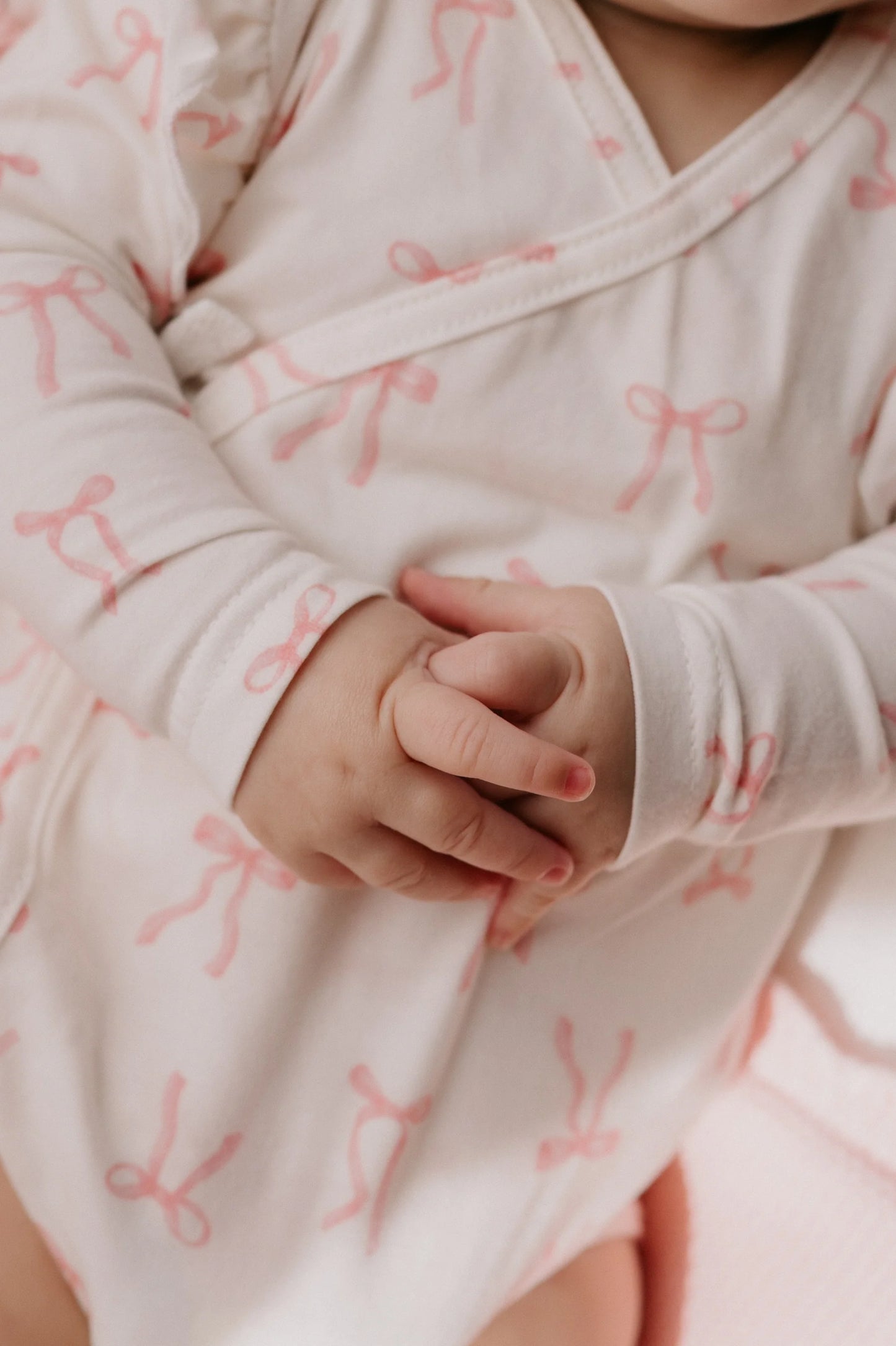Kimono Onesie - Pink Bows