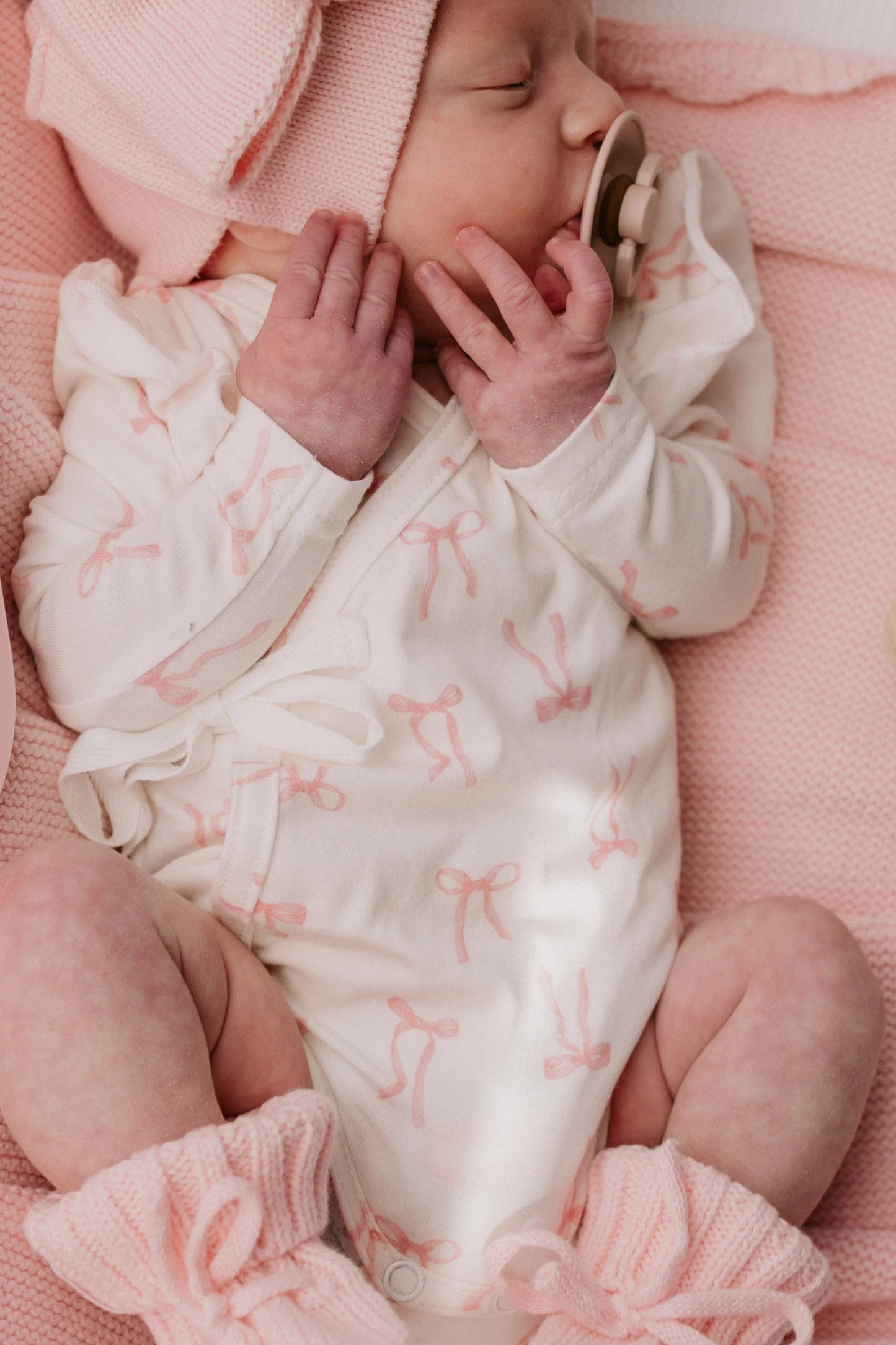 Kimono Onesie - Pink Bows