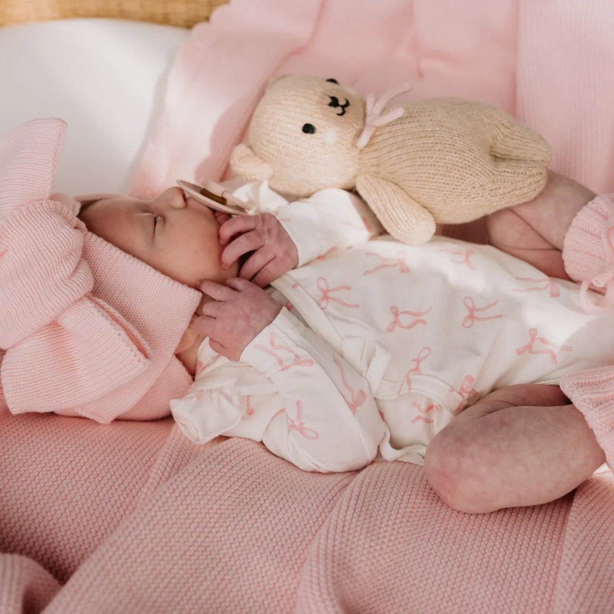 Kimono Onesie - Pink Bows