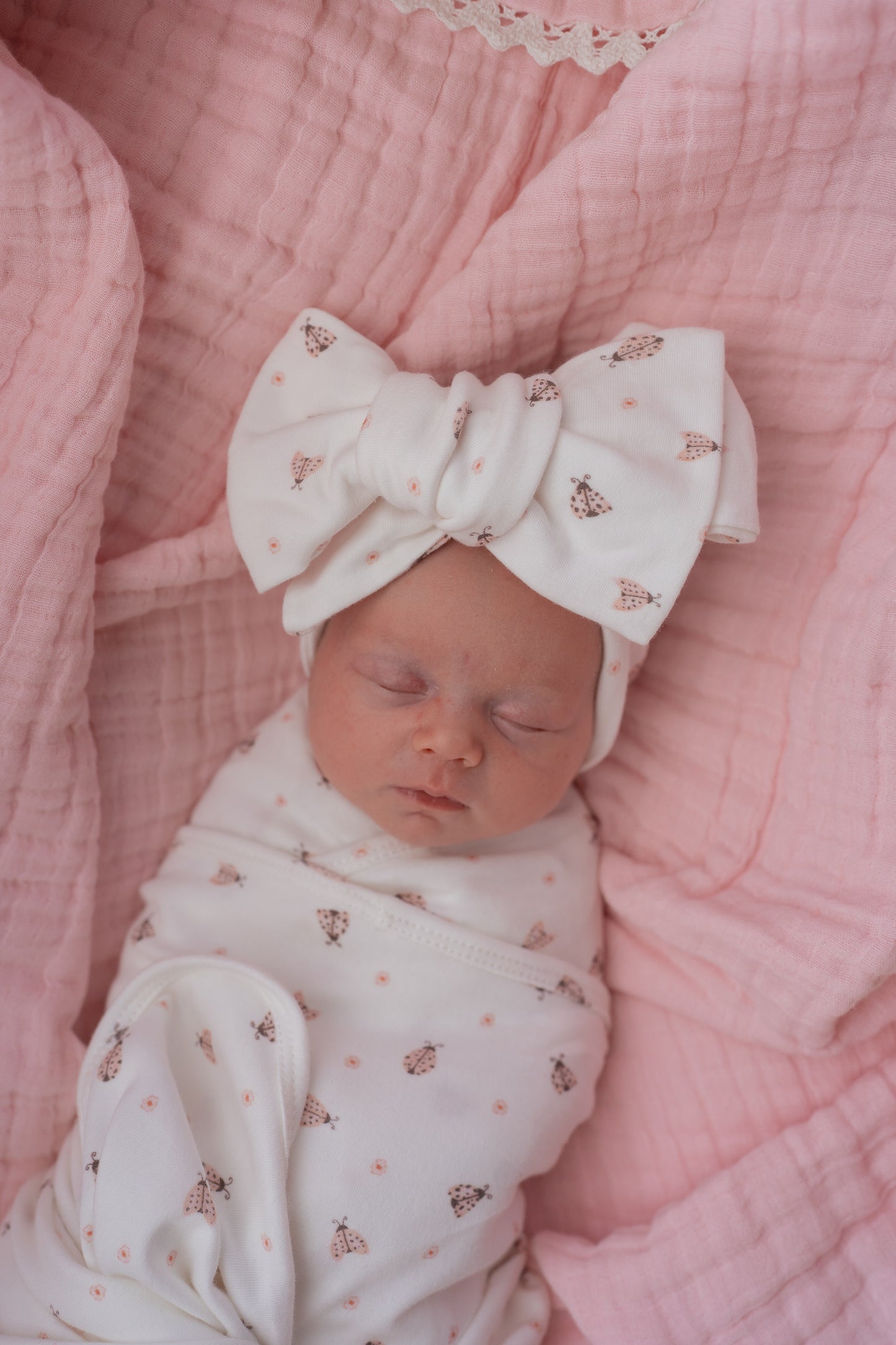 SWADDLE SET | PINK LADYBUG